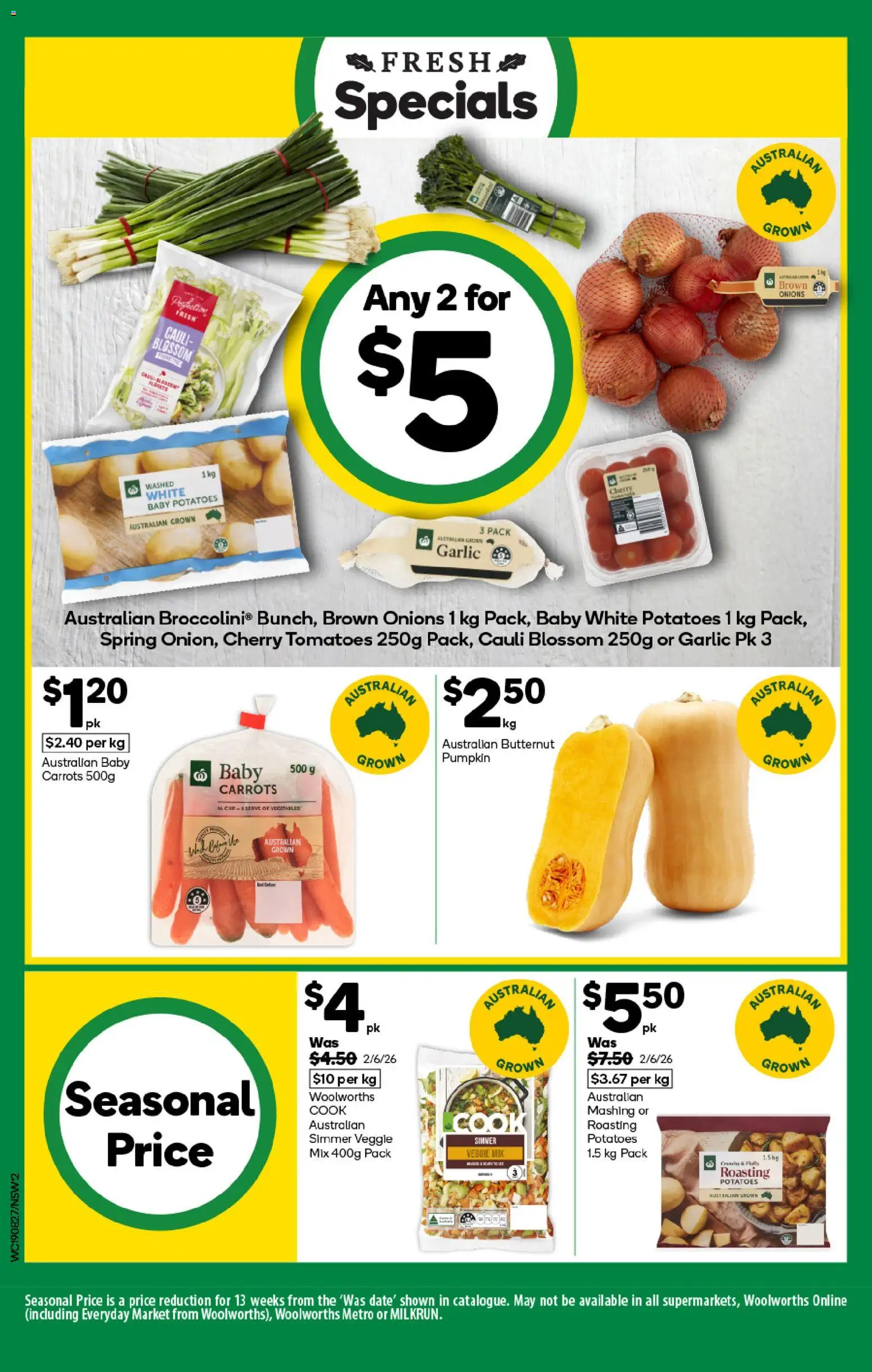 Woolworths catalogue - valid from 19/08/2026 | Page: 12 | Products: Onions, Garlic, Pumpkin, Cherry tomatoes