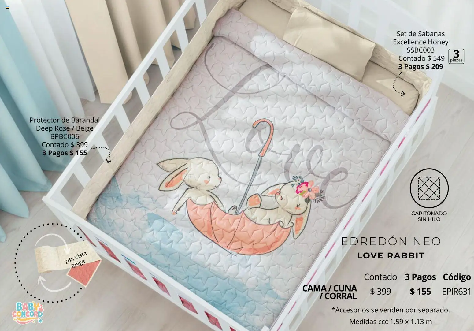 Nuevas ofertas de Colchas Concord válidas en toda la República Mexicana desde el 01.05.2026. ¡Encuentra las mejores ofertas en Colchas Concord catálogo Baby! | Página: 15 | Productos: Cama, Cuna, Sabanas