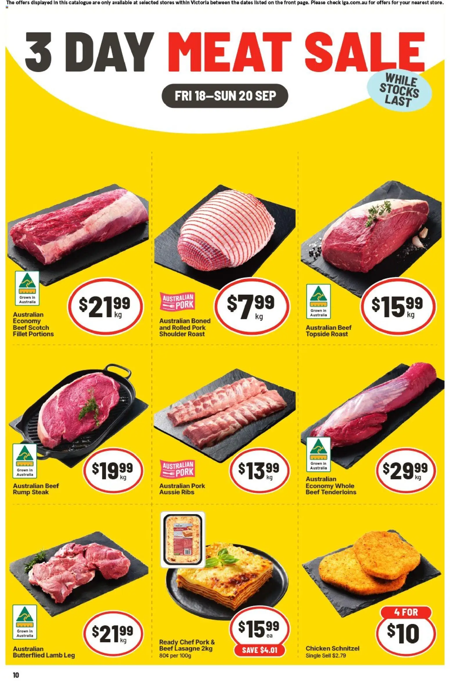 IGA catalogue - valid from 18/09/2026 | Page: 1 | Products: Chicken, Lamb, Steak, Roast