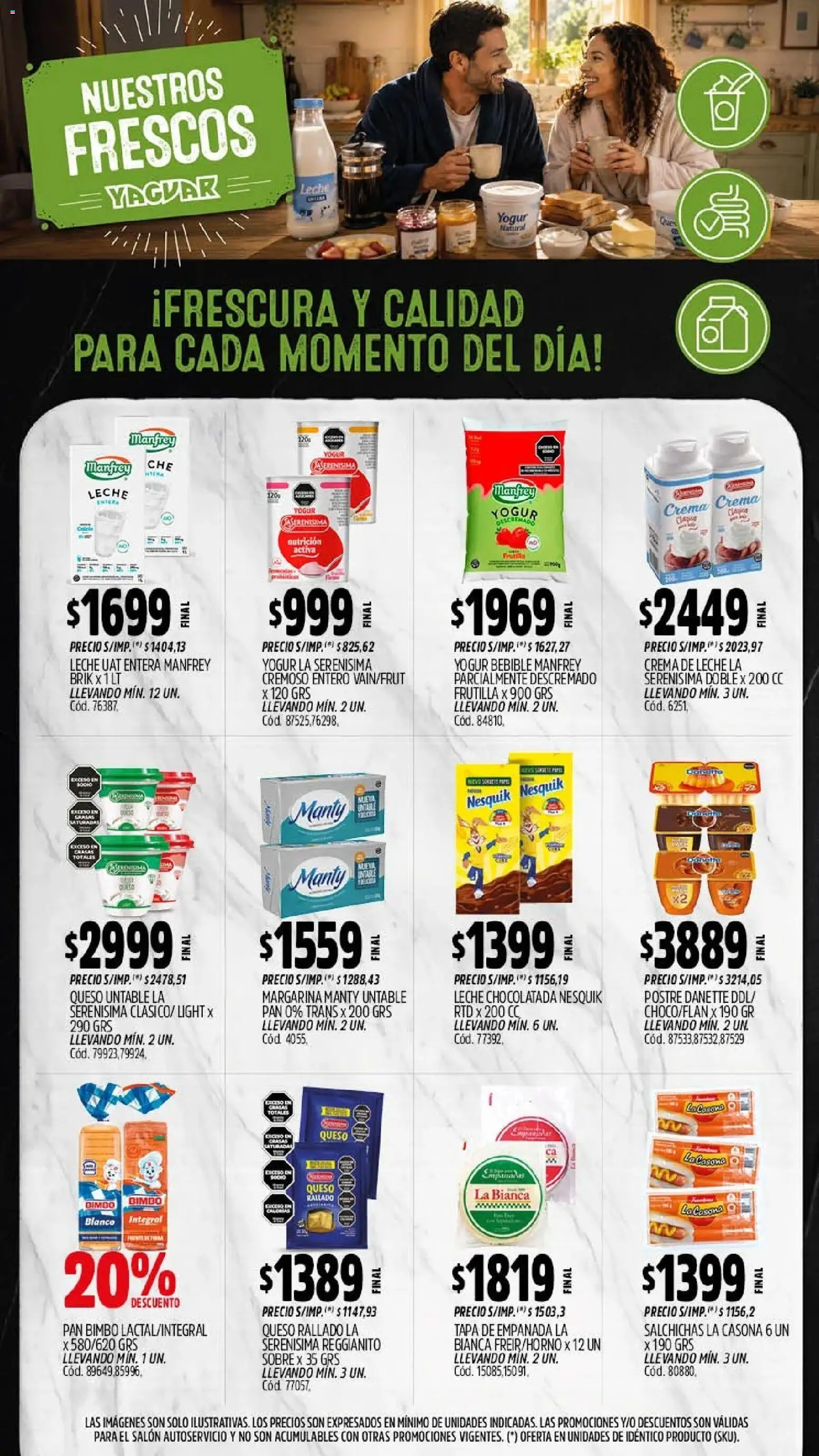Yaguar - Oferta Semanal Santa Fé │ válido desde el 10/08/2026 | Página: 11 | Productos: Leche, Yogur, Pan, Postre