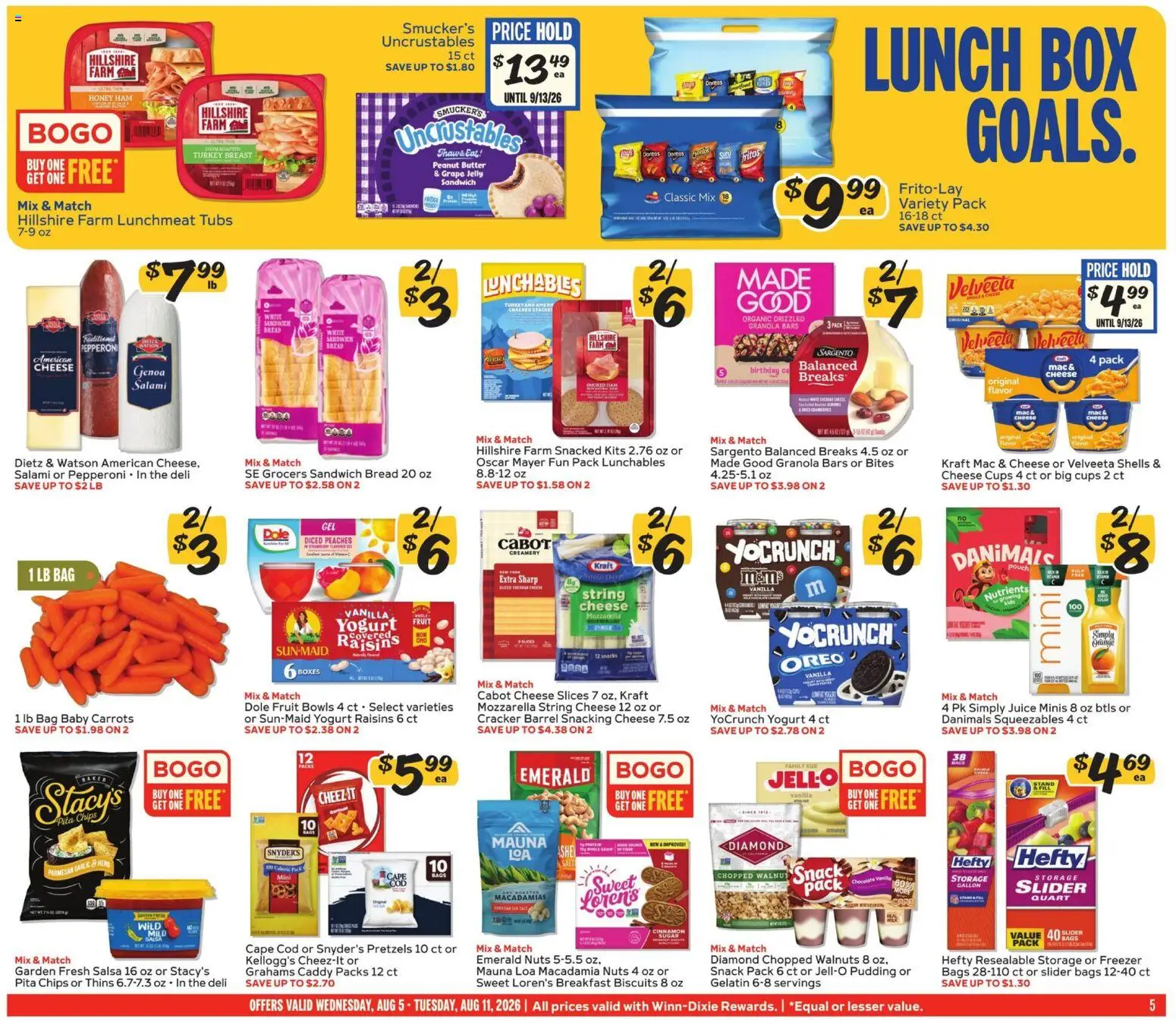 Winn Dixie Weekly Ad - valid from 08/05/2026 | Page: 5 | Products: Turkey, Butter, Snacks, Oven