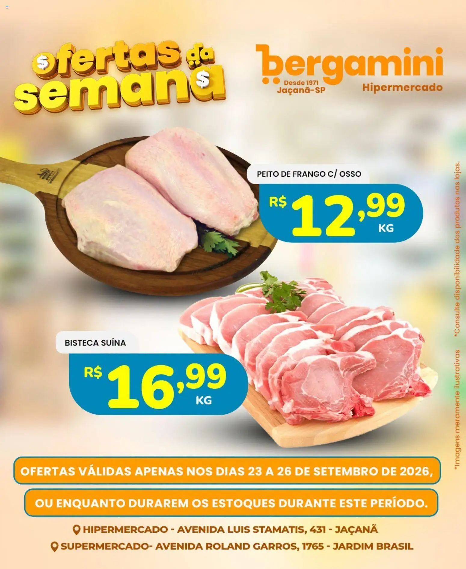Supermercado Bergamini Folheto - válido de 23/09/2026 | Página: 2 | Produtos: Frango, Peito de frango