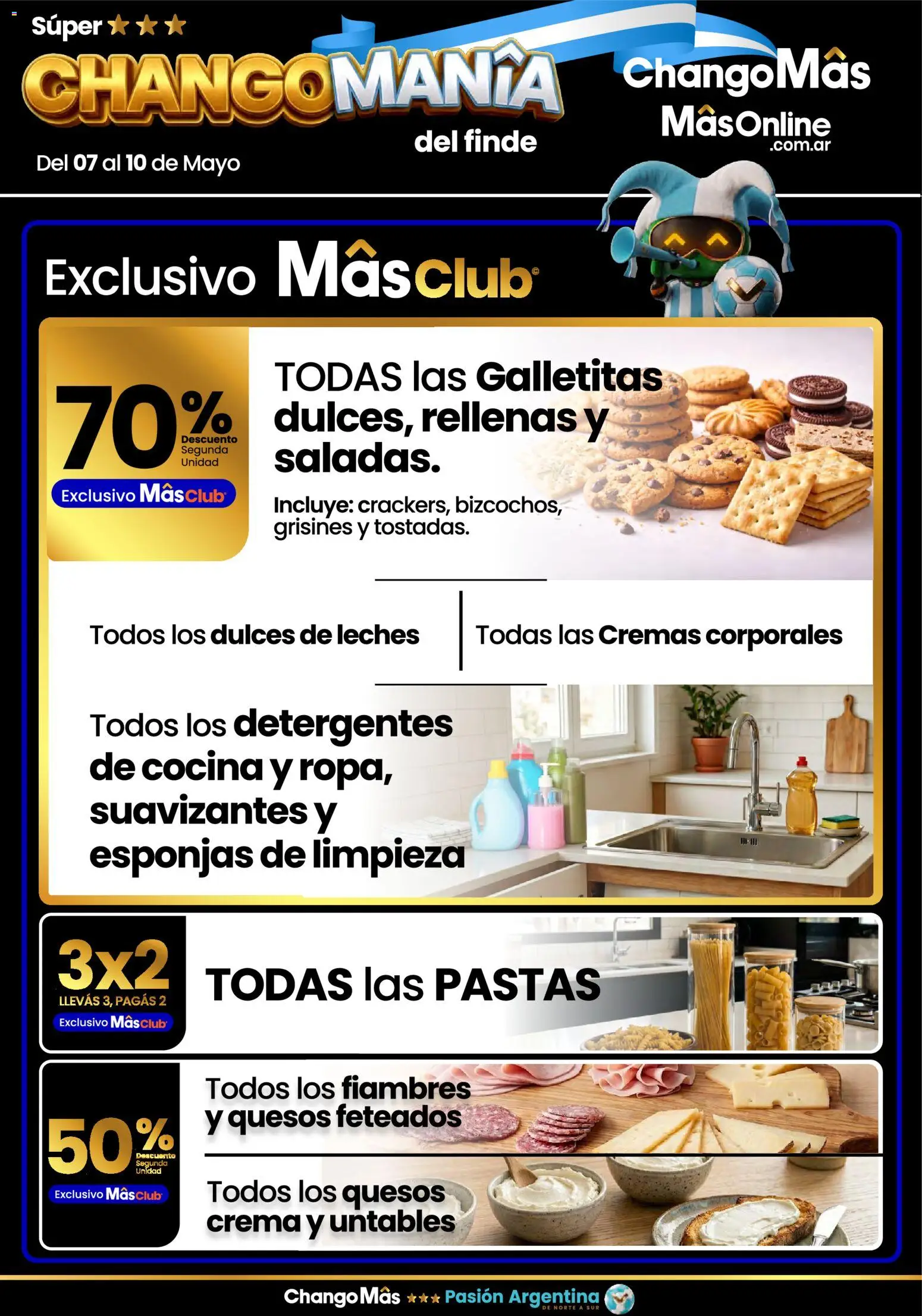 Punto Mayorista Súper ChangoManía del finde  │ válido desde el 07.05.2026 | Página: 1 | Productos: Cocina, Galletitas, Crema