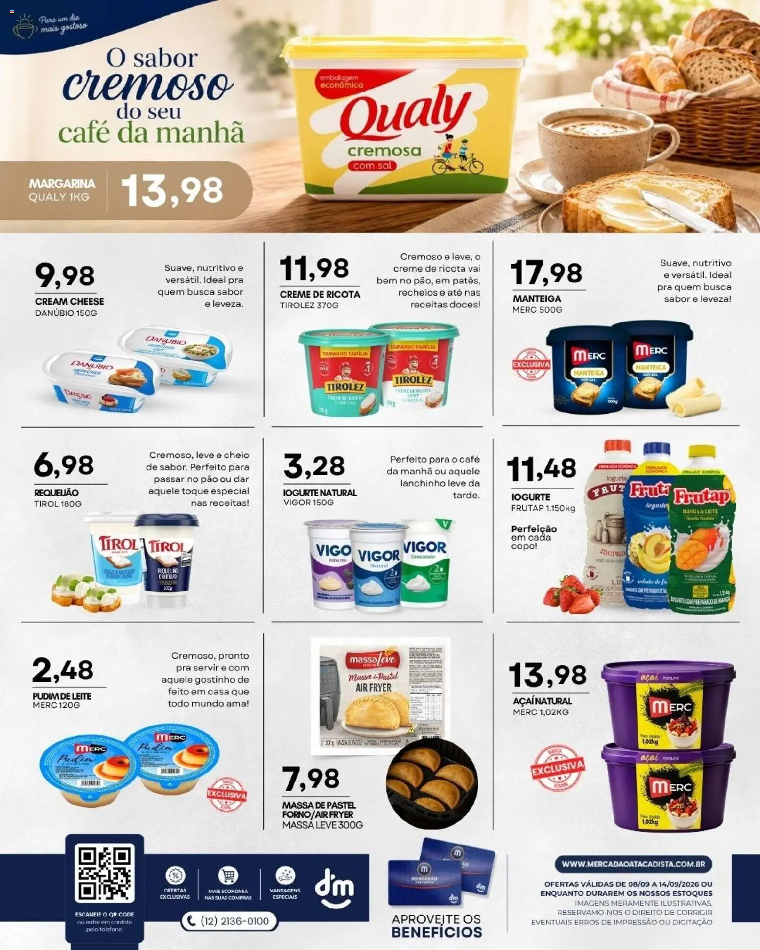 Mercadão Atacadista Folheto - válido de 08/09/2026 | Página: 6 | Produtos: Pudim, Manteiga, Ricota, Iogurte natural