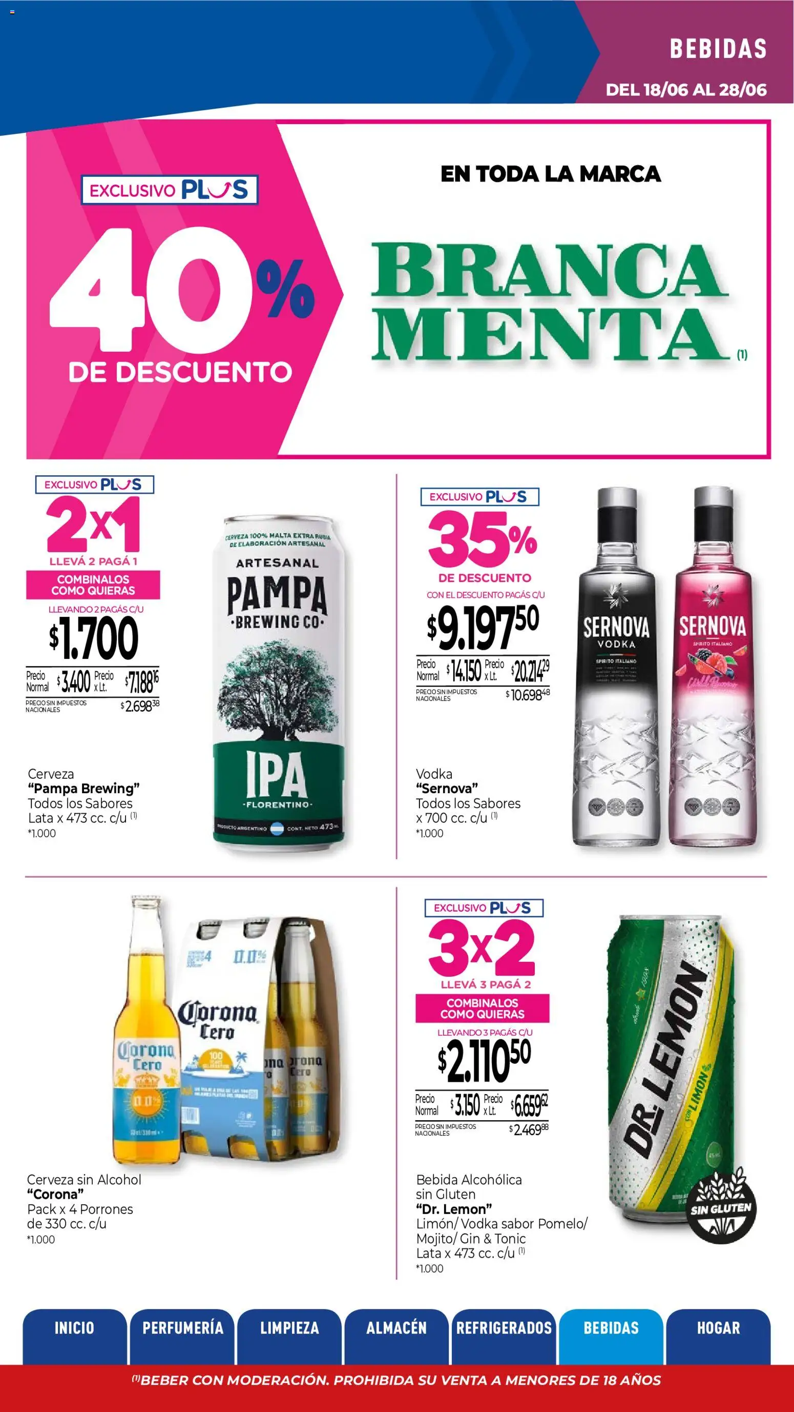 La Anonima catálogo │ válido desde el 18.06.2026 | Página: 28 | Productos: Vodka, Gin, Cerveza