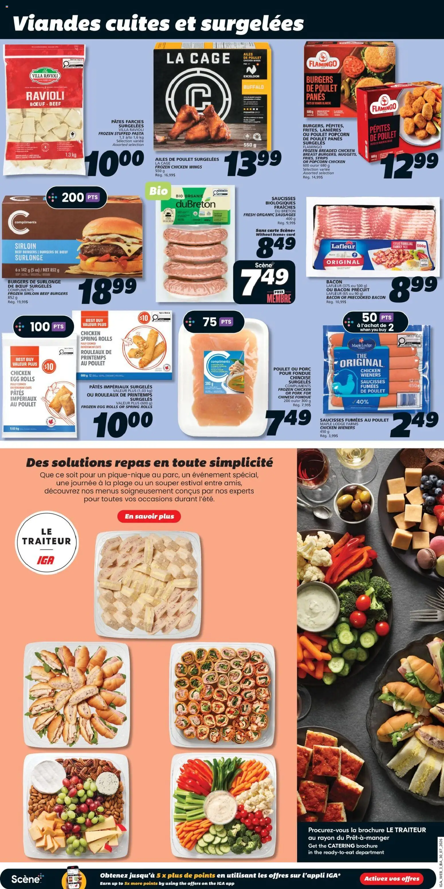 IGA flyer valid from Jul 30, 2026 | Page: 6 | Products: Pasta, Bacon, Sausages, Chicken