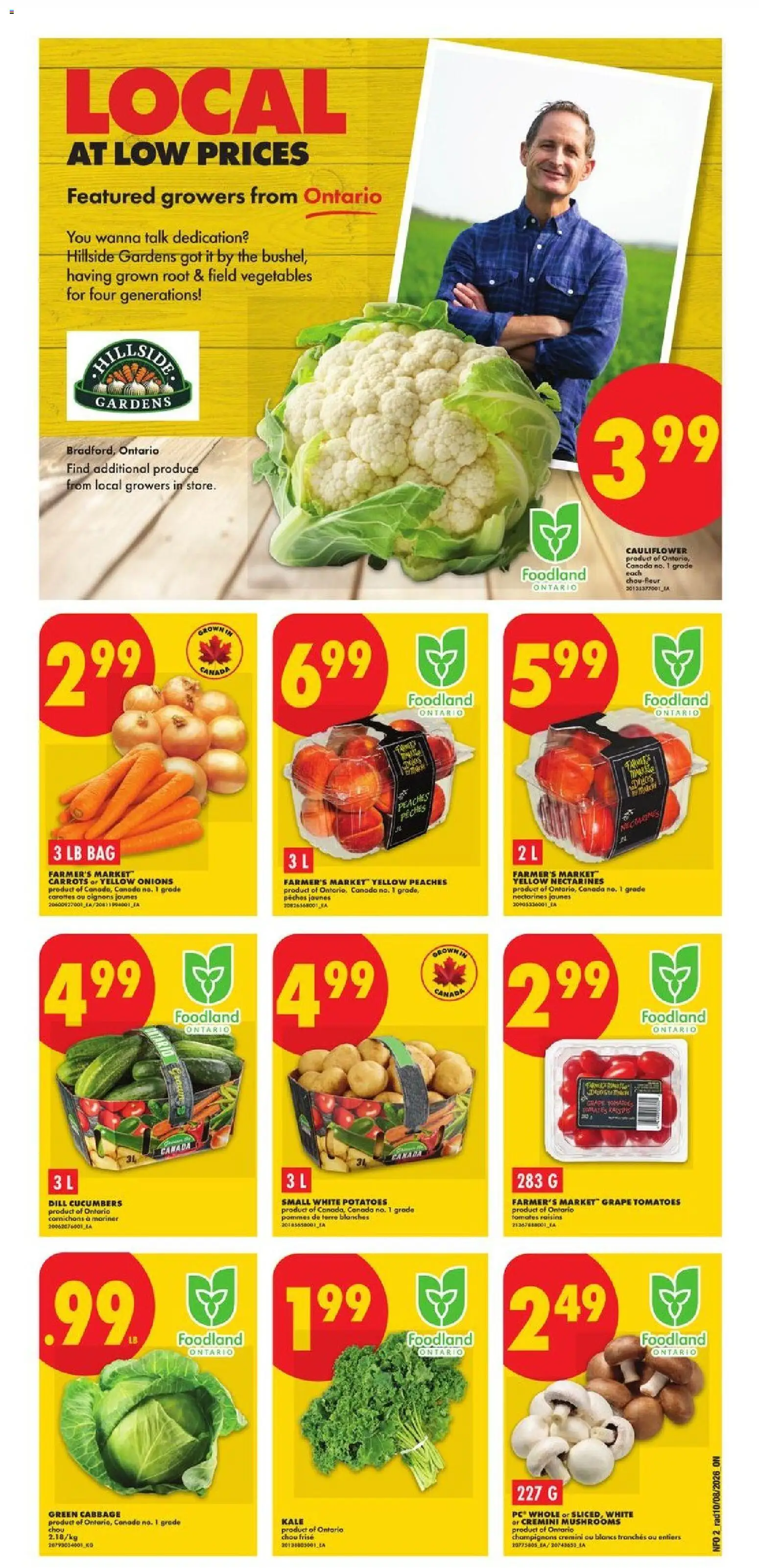 No Frills flyer valid from Aug 13, 2026 | Page: 2 | Products: Bag, Peaches, Cauliflower, Tomatoes