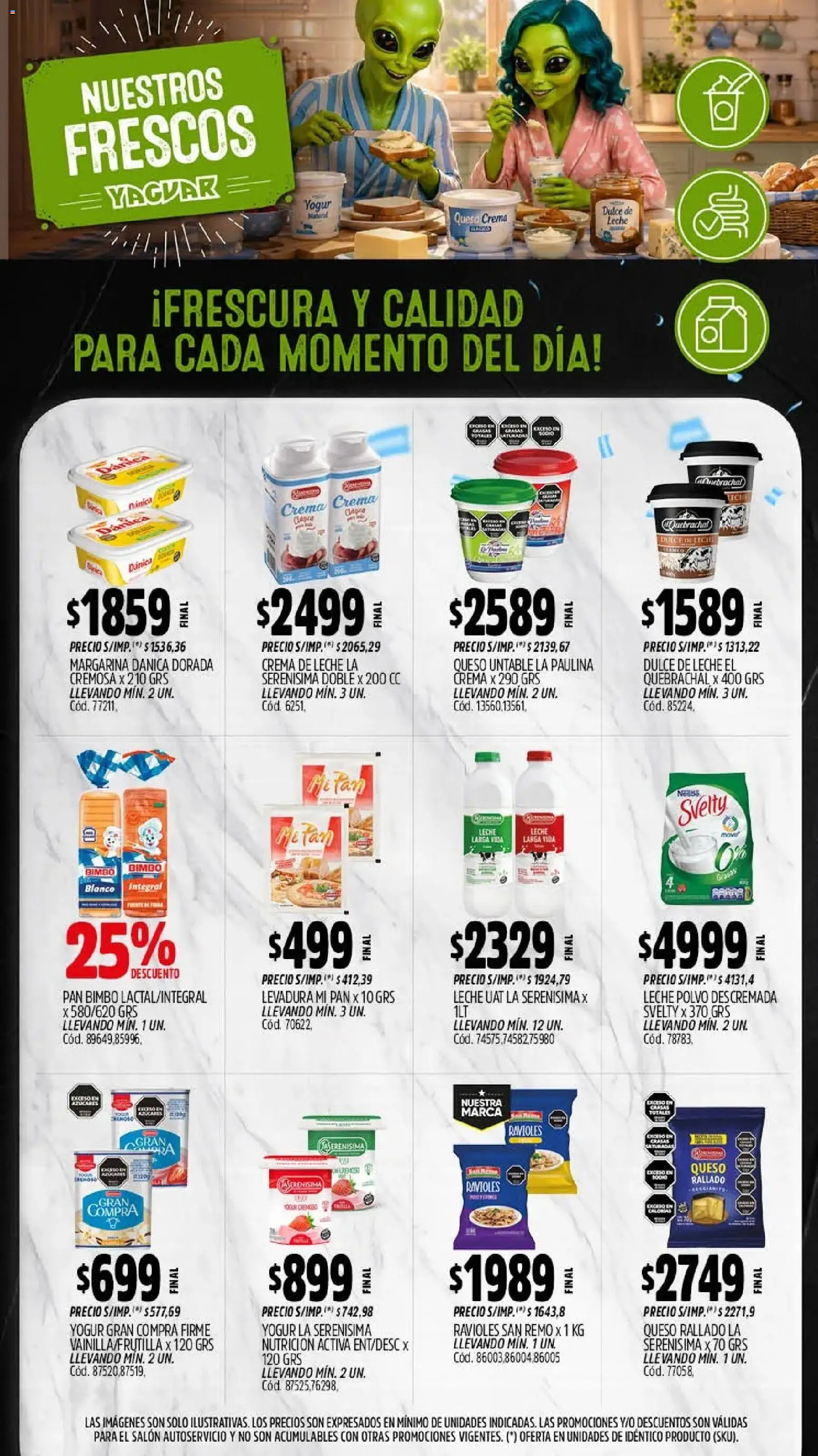 Yaguar - Oferta Semanal Misiones │ válido desde el 13/07/2026 | Página: 8 | Productos: Crema de leche, Dulce de leche, Queso, Margarina