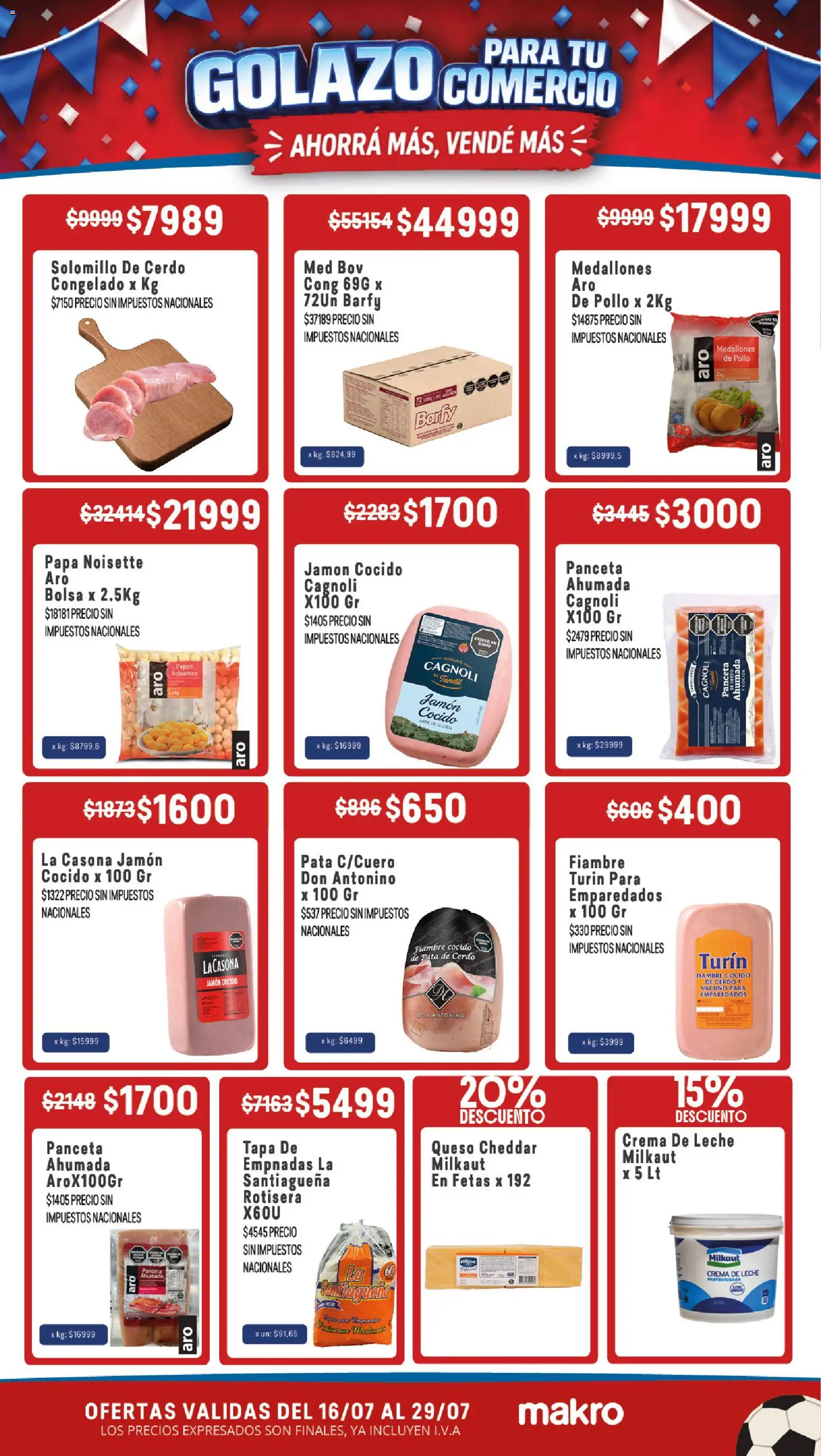 Makro - GOLAZO PARA TU COMERCIO │ válido desde el 16/07/2026 | Página: 2 | Productos: Bolsa, Pollo, Jamón cocido, Cerdo