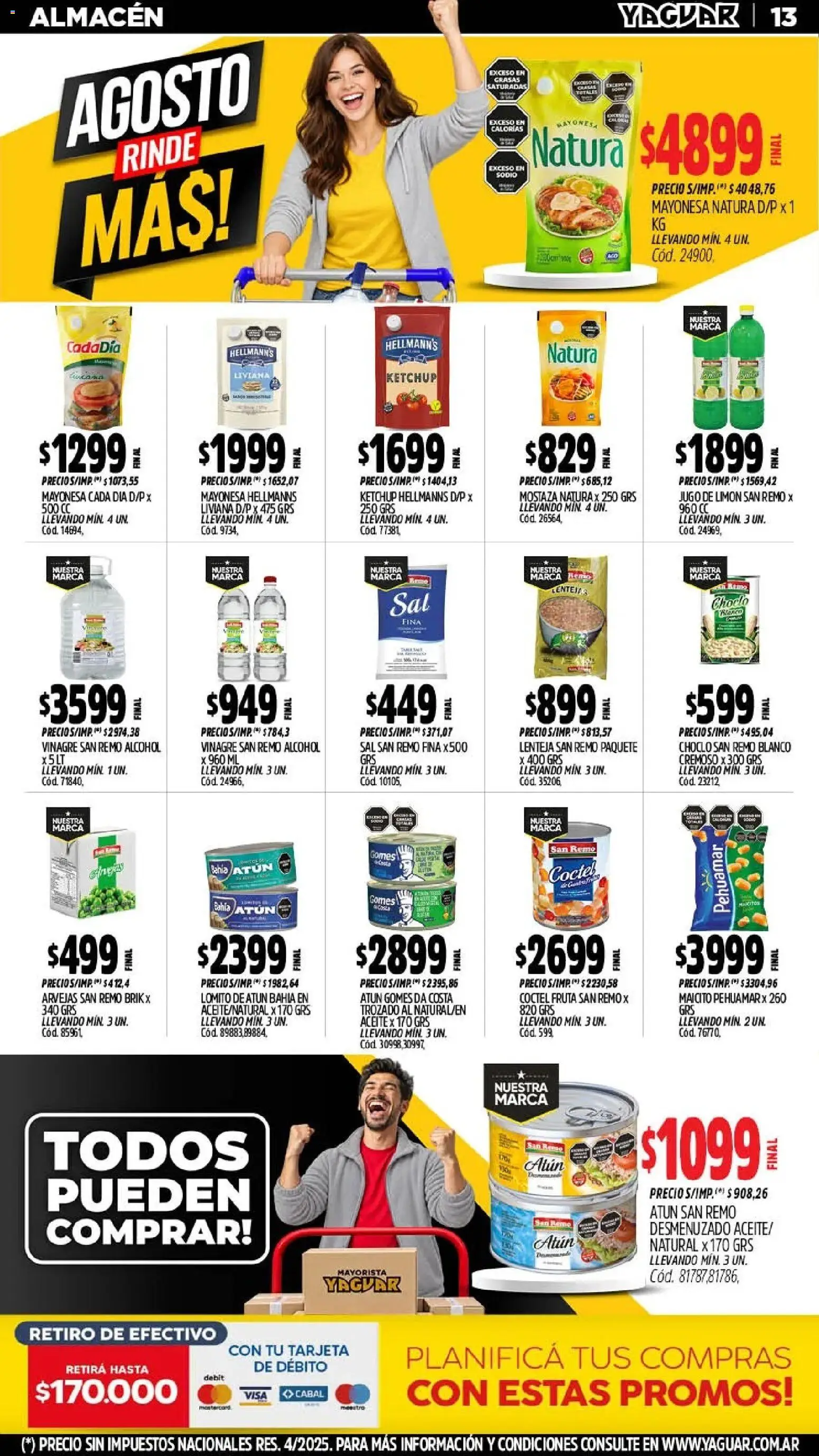Yaguar - Oferta Semanal Parque Chacabuco │ válido desde el 24/08/2026 | Página: 13 | Productos: Vinagre, Mayonesa, Ketchup, Atún