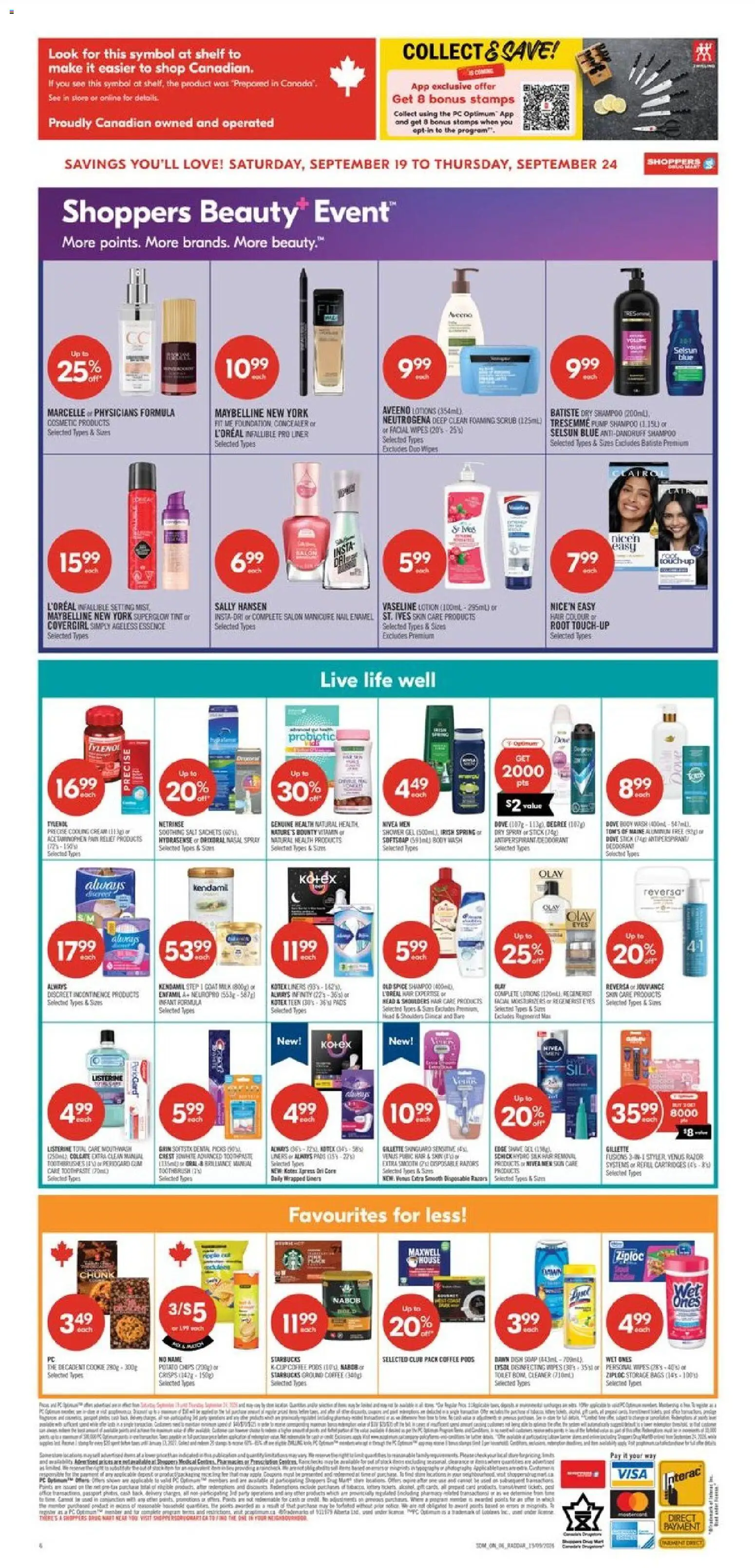 Shoppers flyer valid from Sep 19, 2026 | Page: 2 | Products: Cream, Concealer, Shampoo, Shower