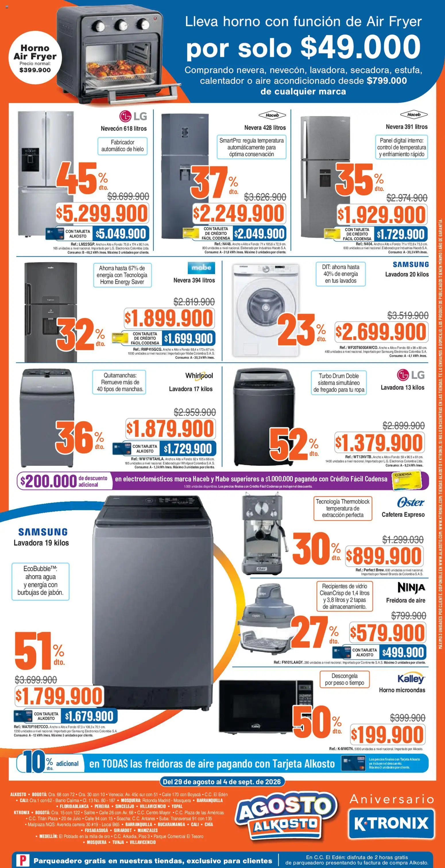 Ktronix revista - valida desde el 29/08/2026 | Página: 12 | Productos: Té, Microondas, Nevera, Ropa