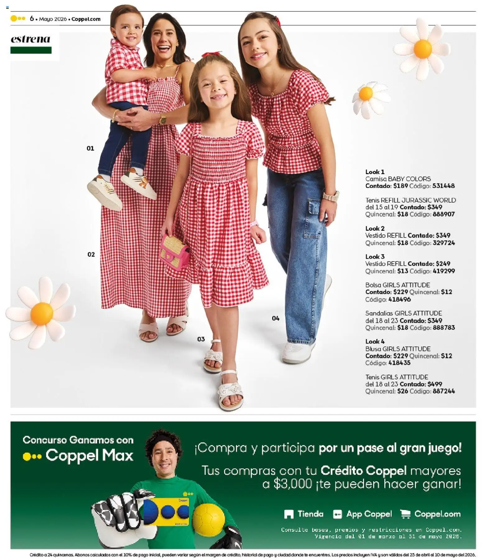 Nuevas ofertas de Coppel válidas en toda la República Mexicana desde el 25.04.2026. ¡Encuentra las mejores ofertas en Coppel catálogo Claro que la vas a querer! | Página: 6 | Productos: Blusa, Bolsa, Camisa, Juego