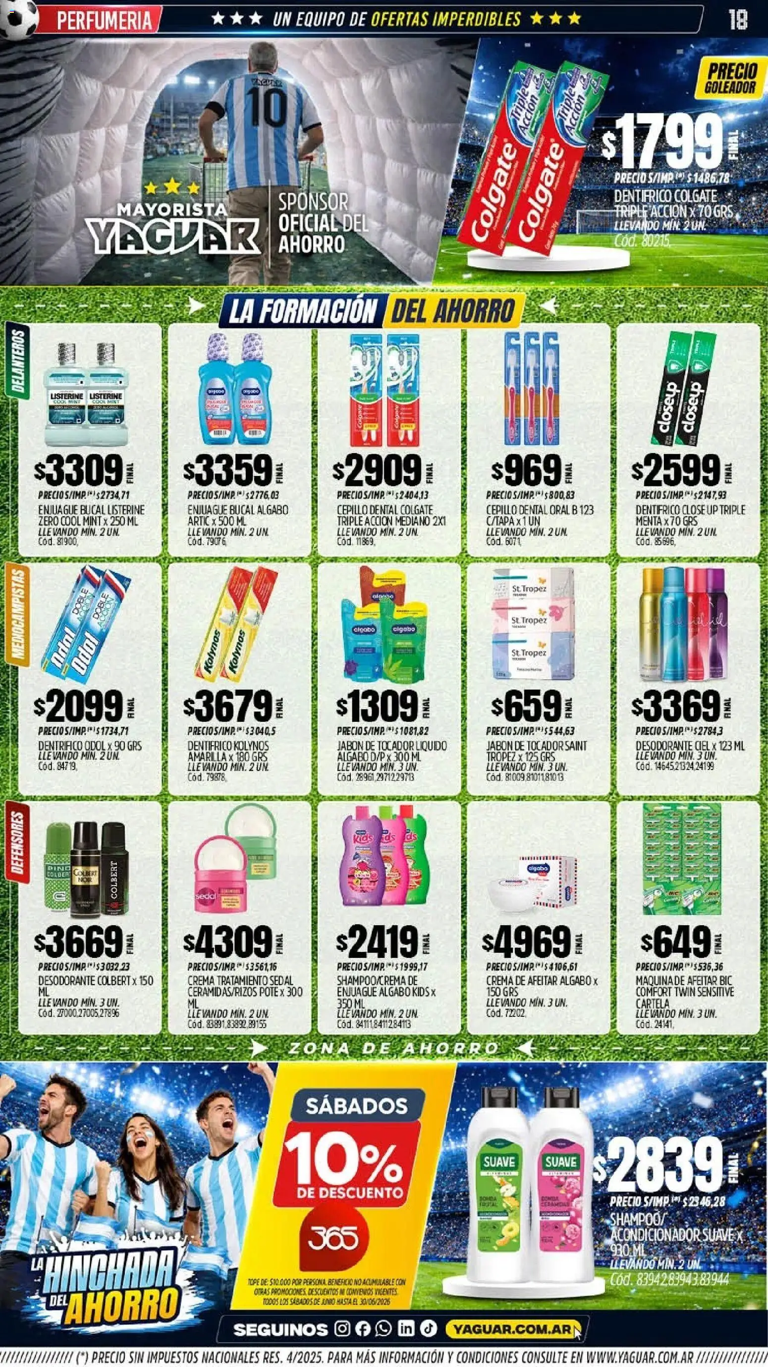 Yaguar - Oferta Semanal Mendoza │ válido desde el 01.06.2026 | Página: 17 | Productos: Cepillo, Jabón, Desodorante, Enjuague bucal