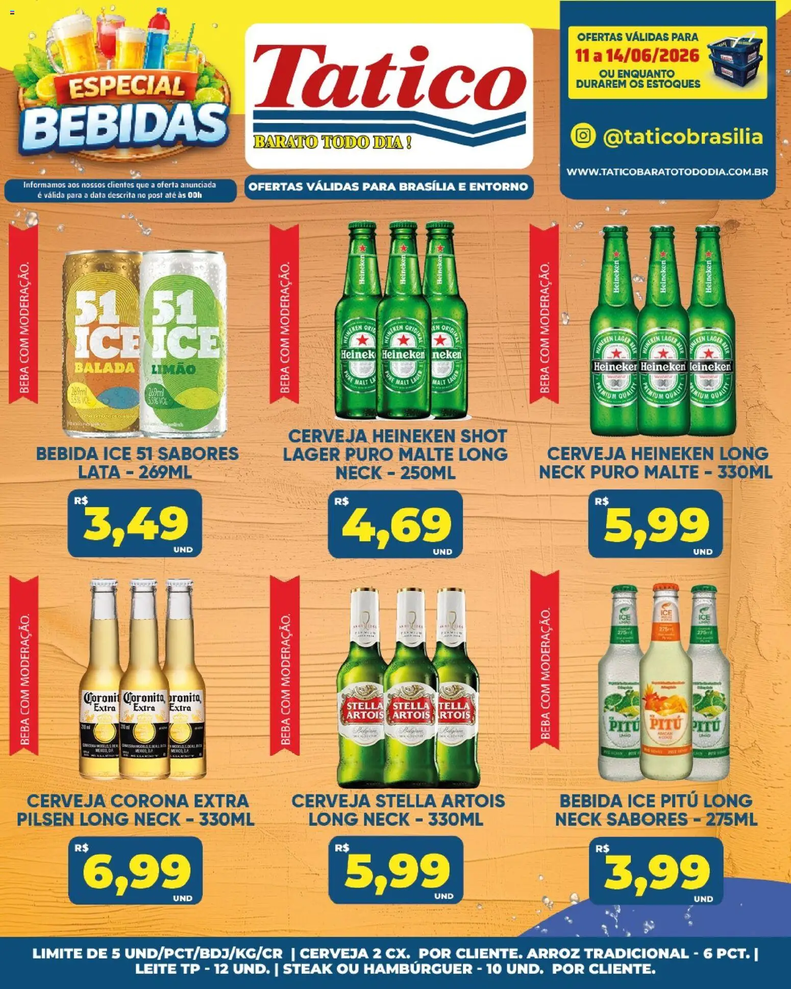 Tatico Folheto - válido de 12.06.2026 | Página: 49 | Produtos: Leite, Cerveja, Arroz, Hambúrguer