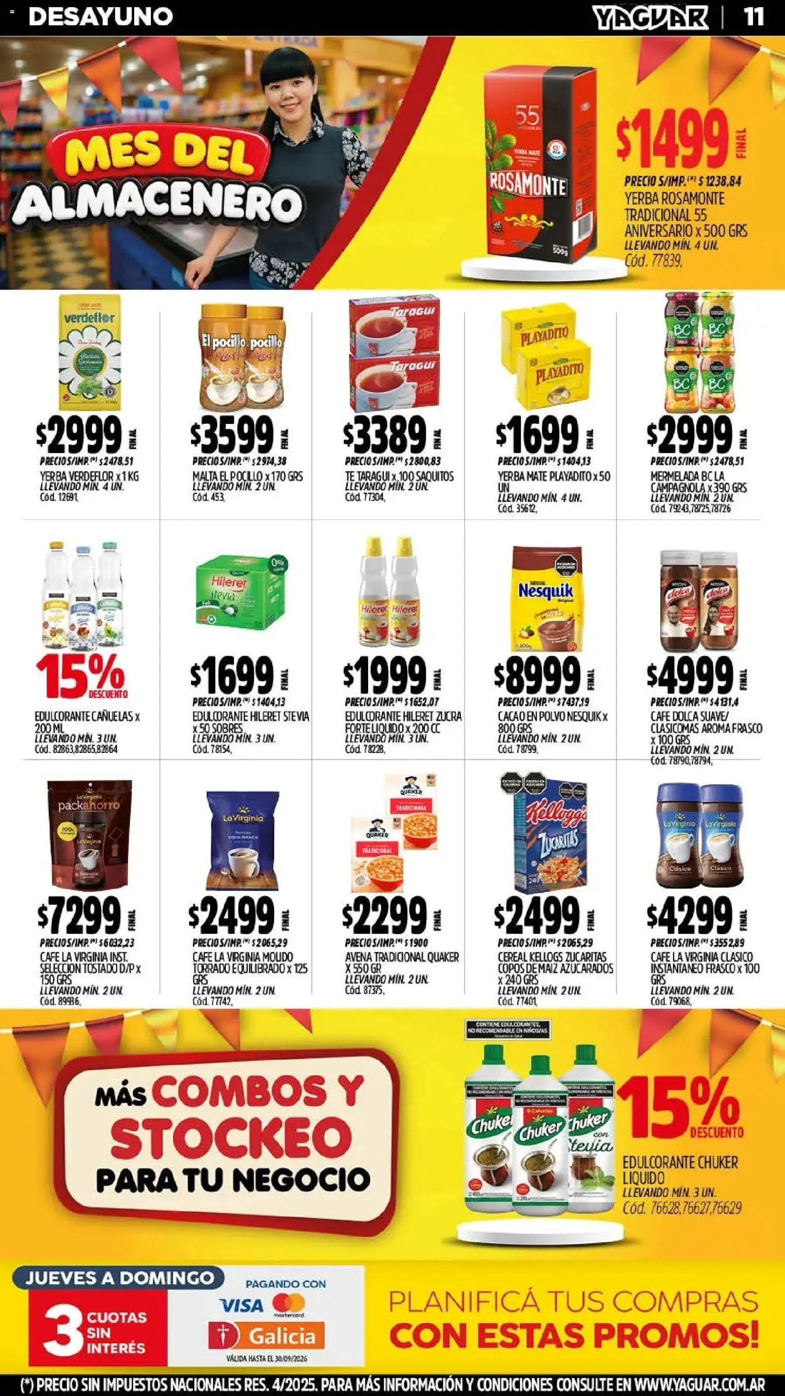 Yaguar - Oferta Semanal Mendoza │ válido desde el 21/09/2026 | Página: 11 | Productos: Mate, Edulcorante, Maiz, Té