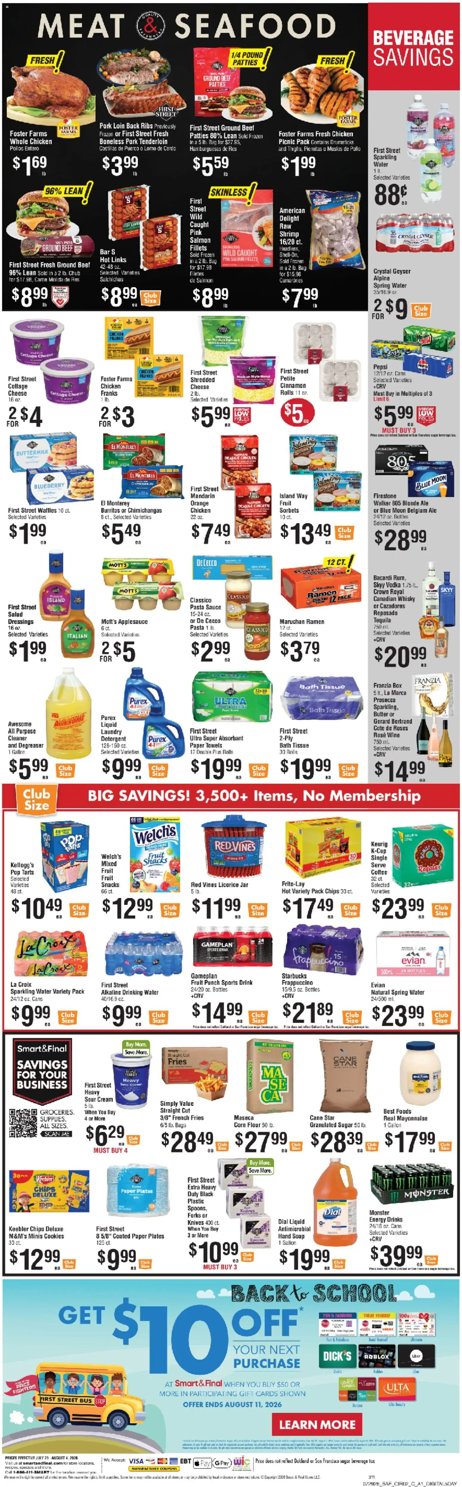 Smart & Final Weekly Ad - valid from 07/31/2026 | Page: 3 | Products: Coffee, Soap, Vodka, Water