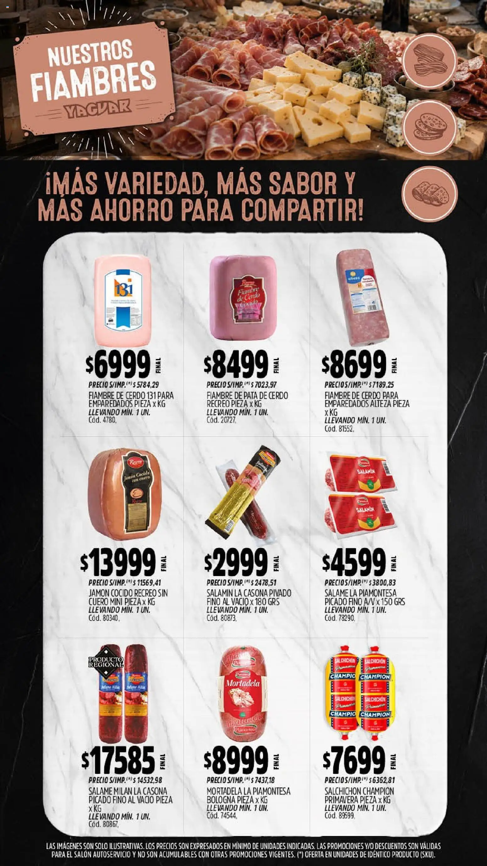 Yaguar - Oferta Semanal Trelew │ válido desde el 07/09/2026 | Página: 9 | Productos: Pata de cerdo, Jamón cocido, Mortadela, Cerdo