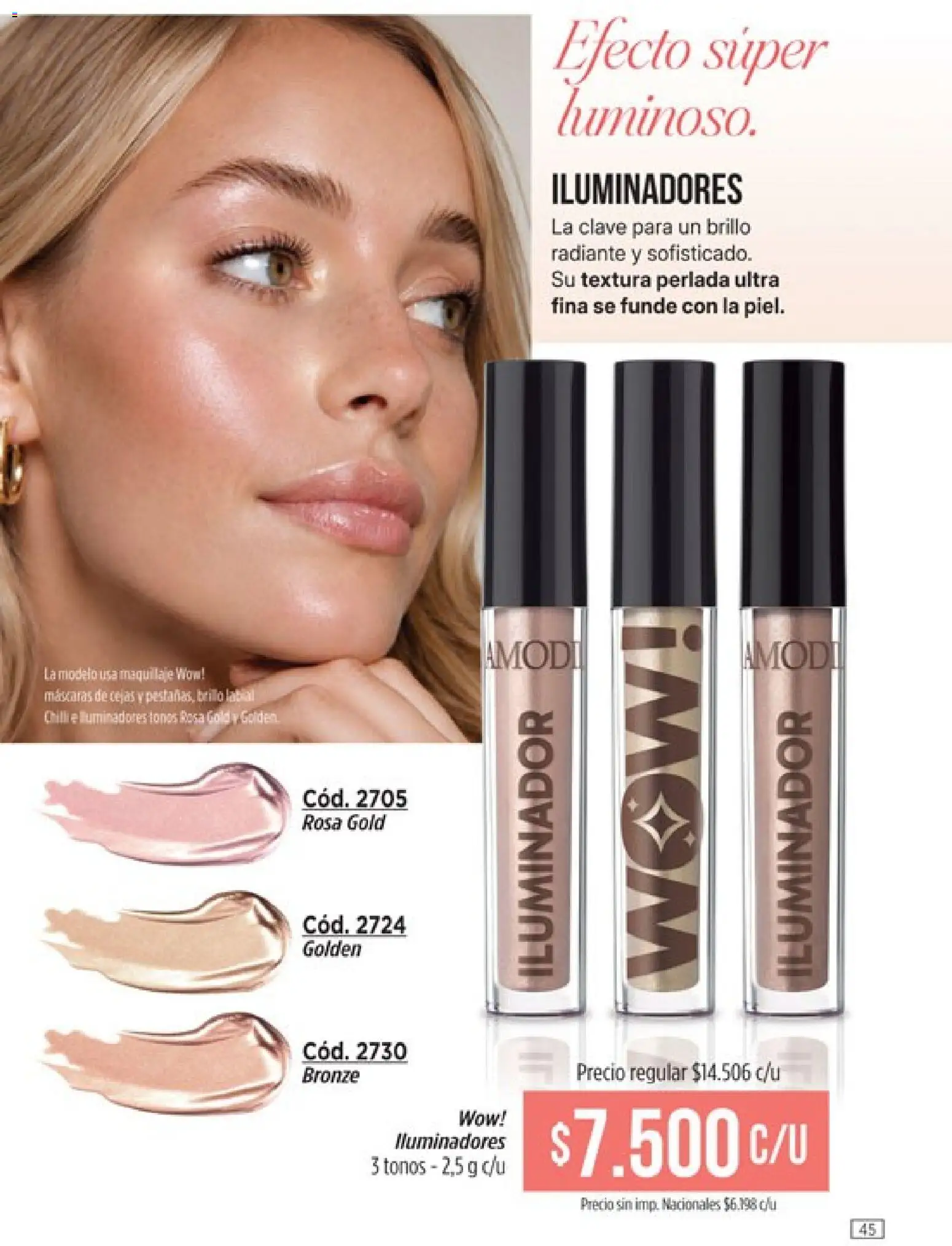 Catálogo Amodil Campaña 14 │ válido desde el 07/08/2026 | Página: 45 | Productos: Maquillaje, Iluminador, Brillo, Radiante