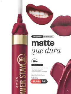 Avon folheto - Campanha 10 - Pré-Visualização do folheto da loja Avon, válido de 22/06/2026 | Página: 47 | Produtos: Batom