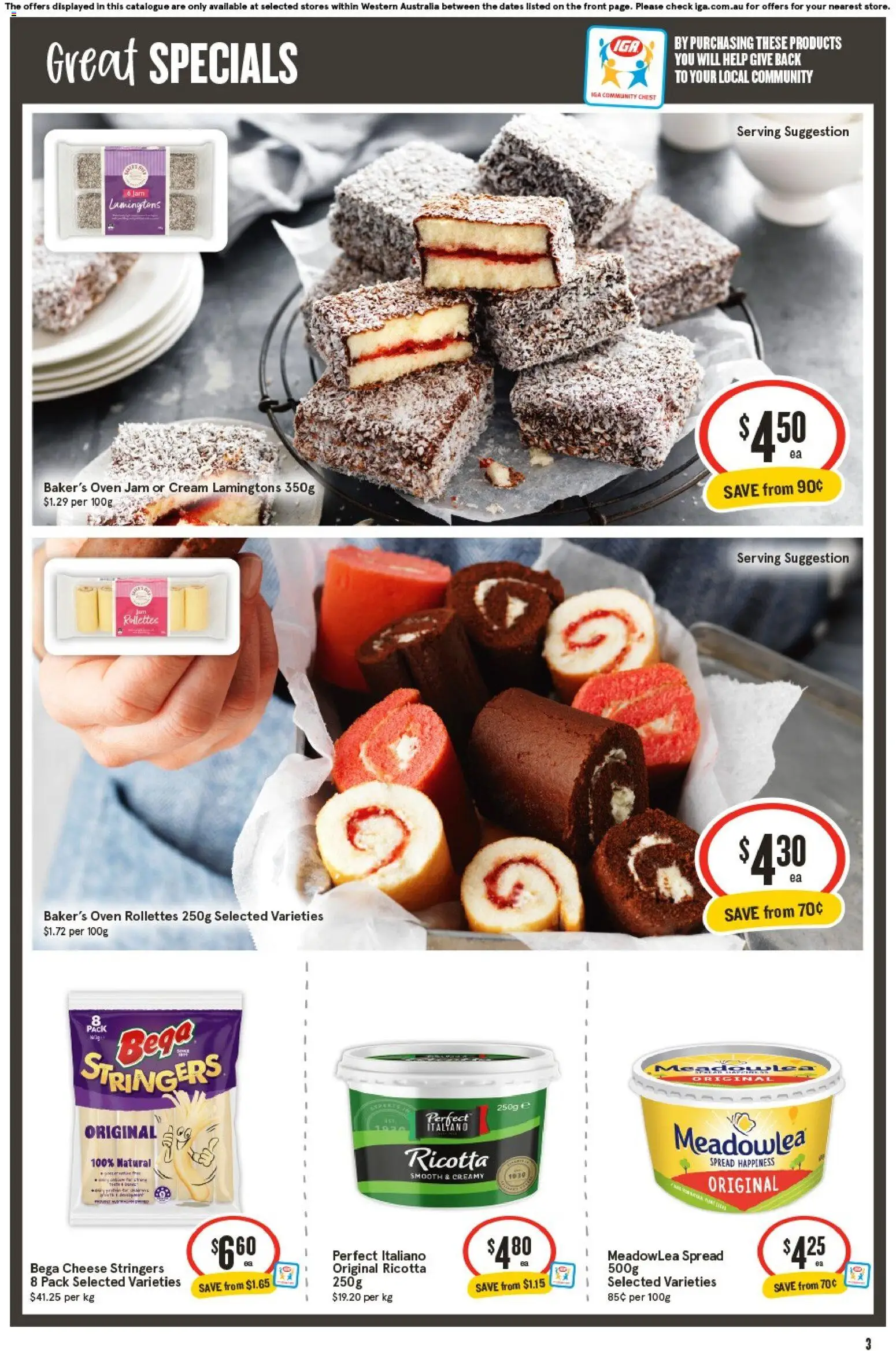 IGA catalogue - valid from 17.06.2026 | Page: 4 | Products: Cheese, Cream, Lamingtons, Oven