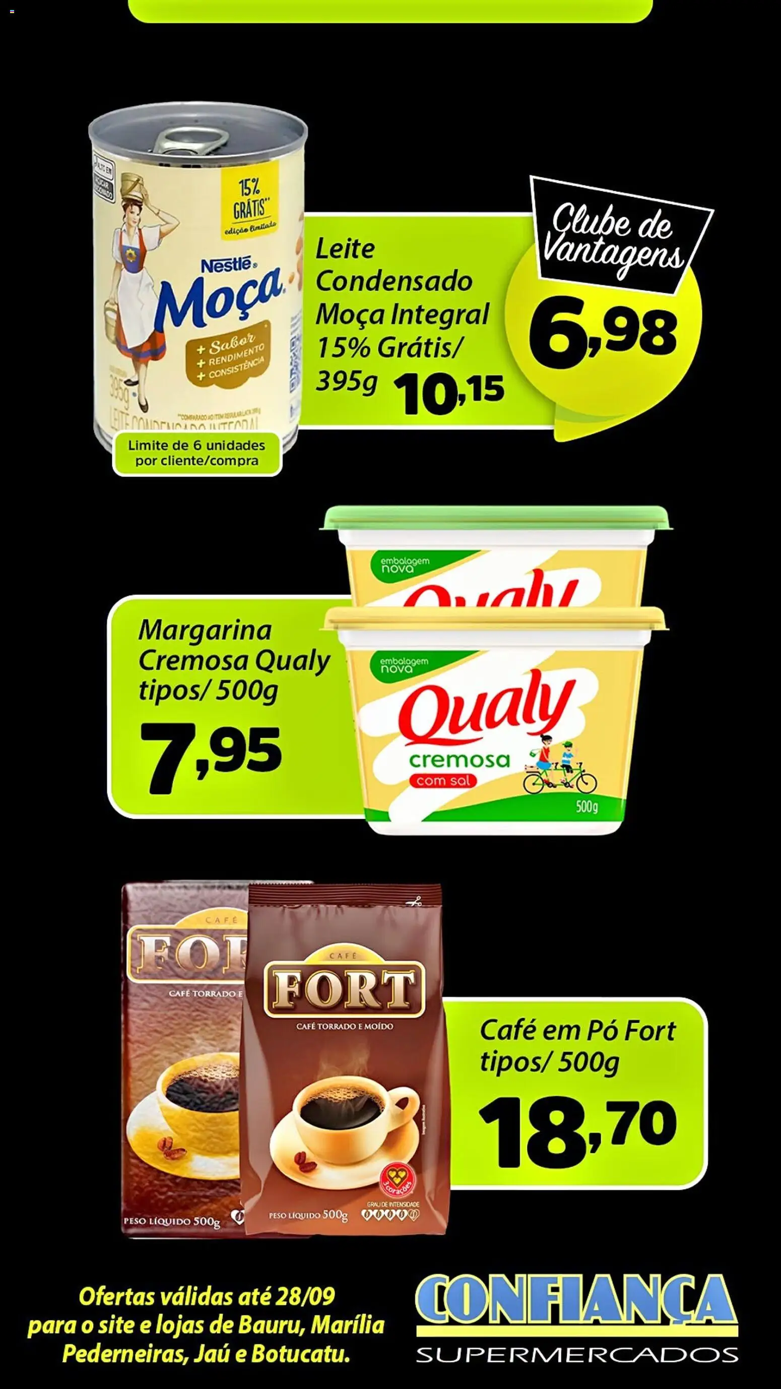 Confiança Folheto - válido de 28/09/2026 | Página: 1 | Produtos: Pó, Café, Sal, Margarina