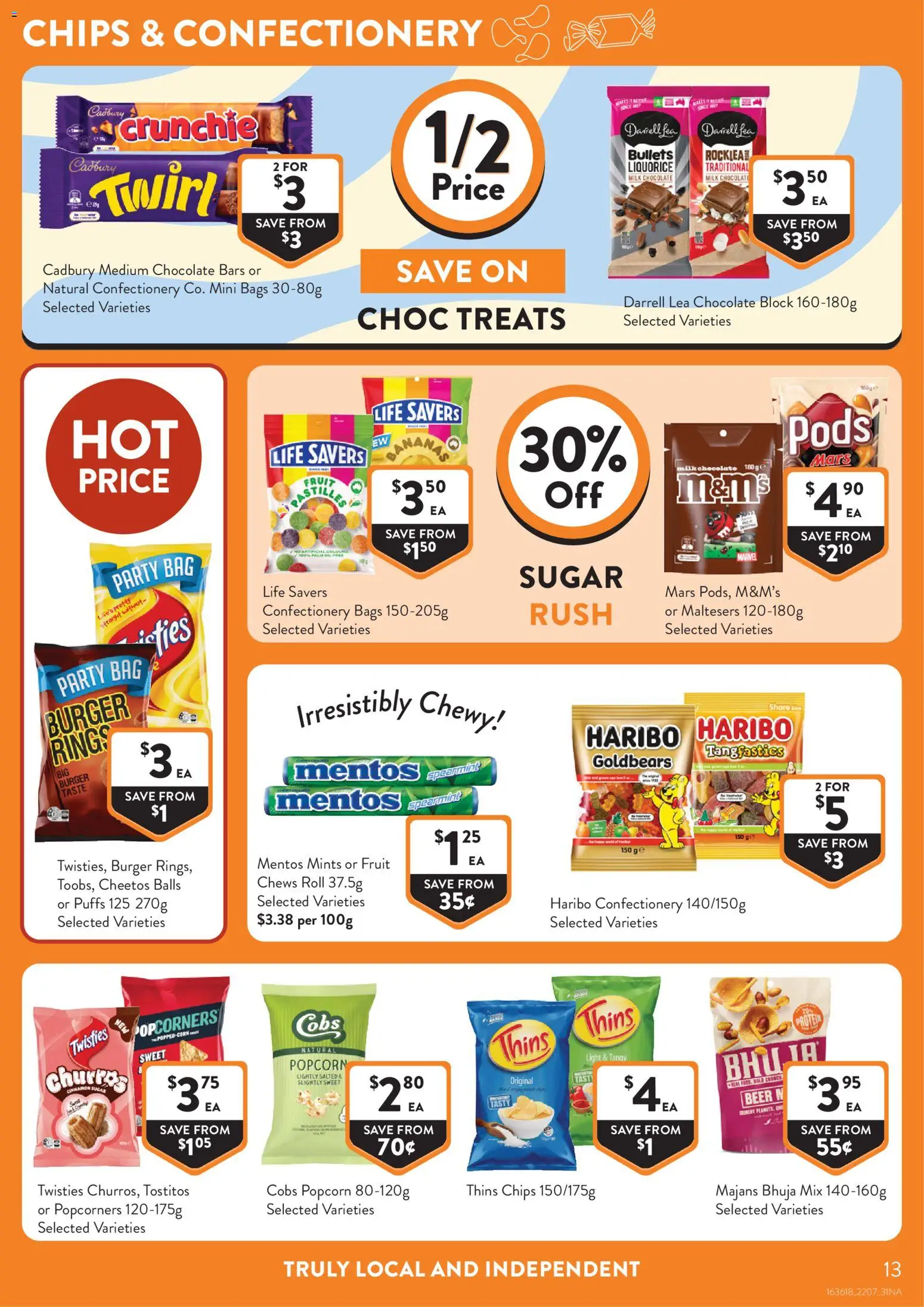 Foodworks catalogue - valid from 22/07/2026 | Page: 13 | Products: Chocolate, Chips, Popcorn, Bag