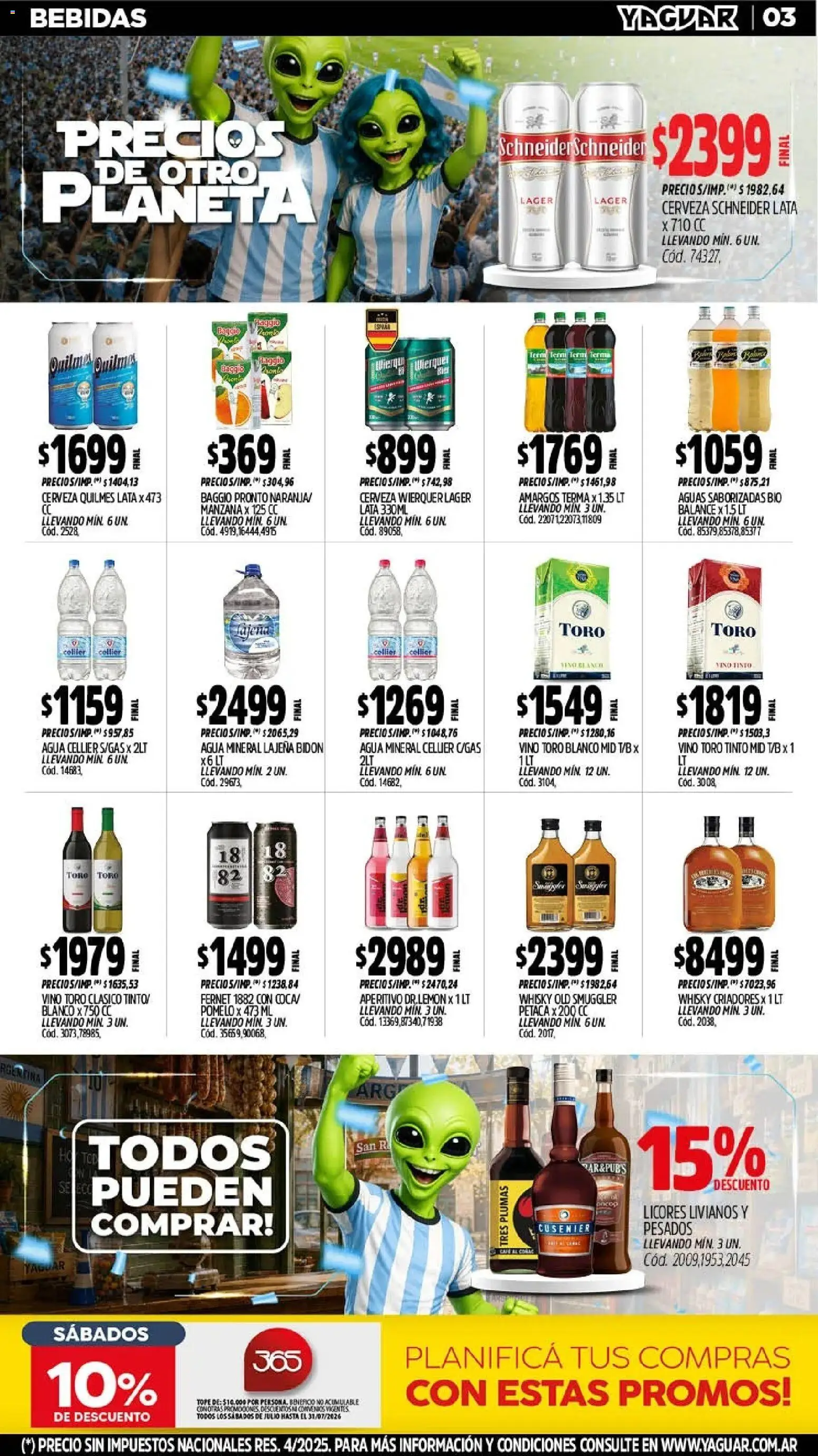 Yaguar - Oferta Semanal General Roca │ válido desde el 13/07/2026 | Página: 5 | Productos: Whisky, Fernet, Agua, Cerveza