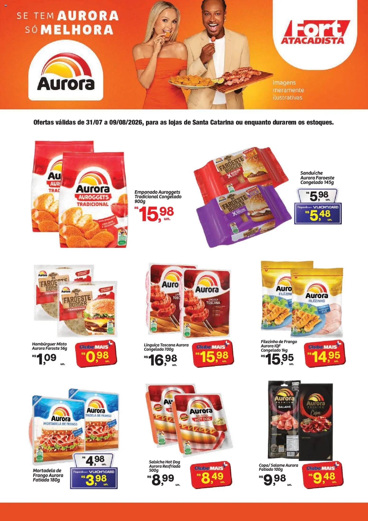 Fort Atacadista Folheto - válido de 31/07/2026 | Página: 1 | Produtos: Salsicha, Linguiça, Salame, Copa