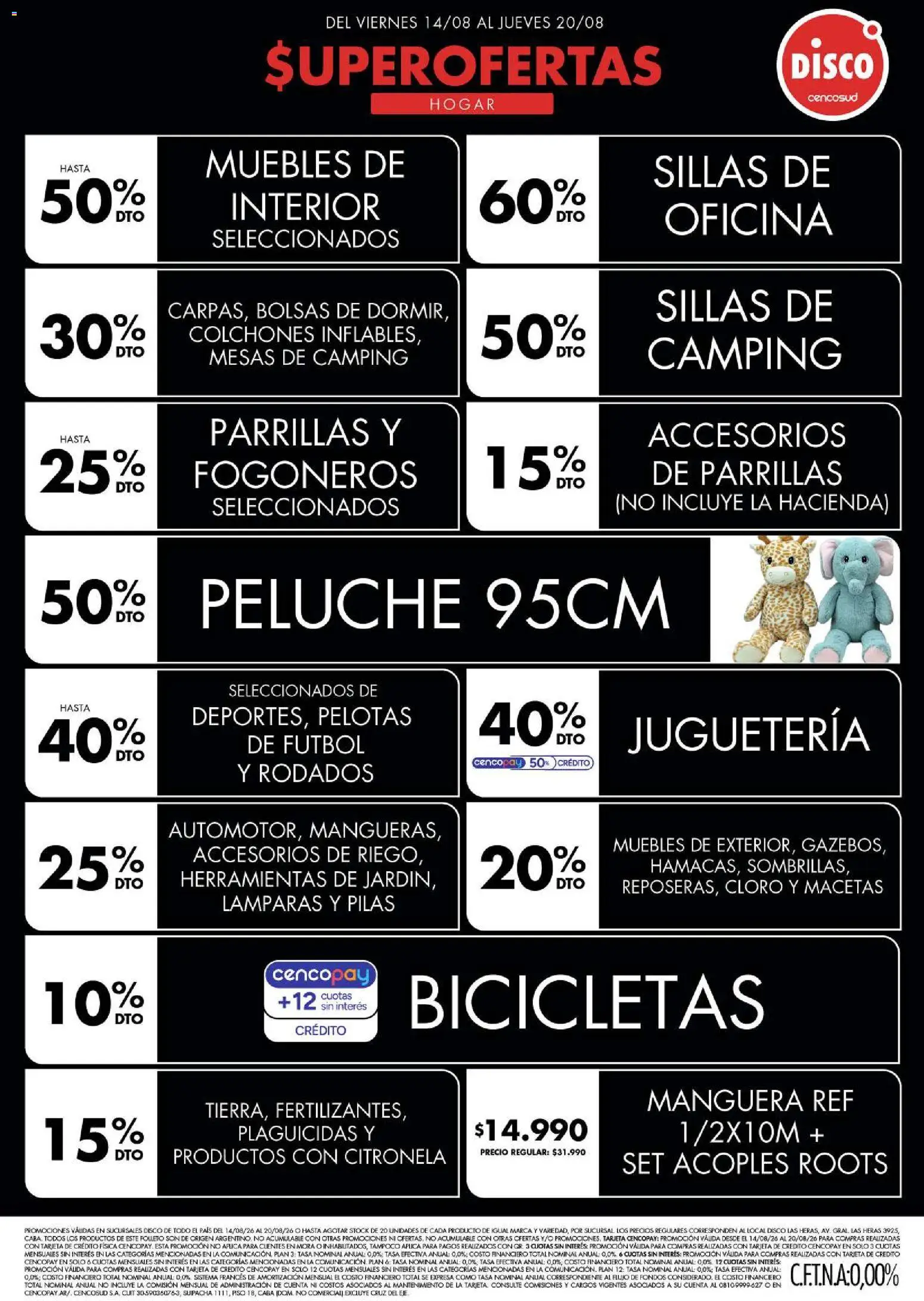 Disco - Ofertas | Electro, T. Libre y más │ válido desde el 13/08/2026 | Página: 4 | Productos: Macetas, Pilas, Manguera, Herramientas