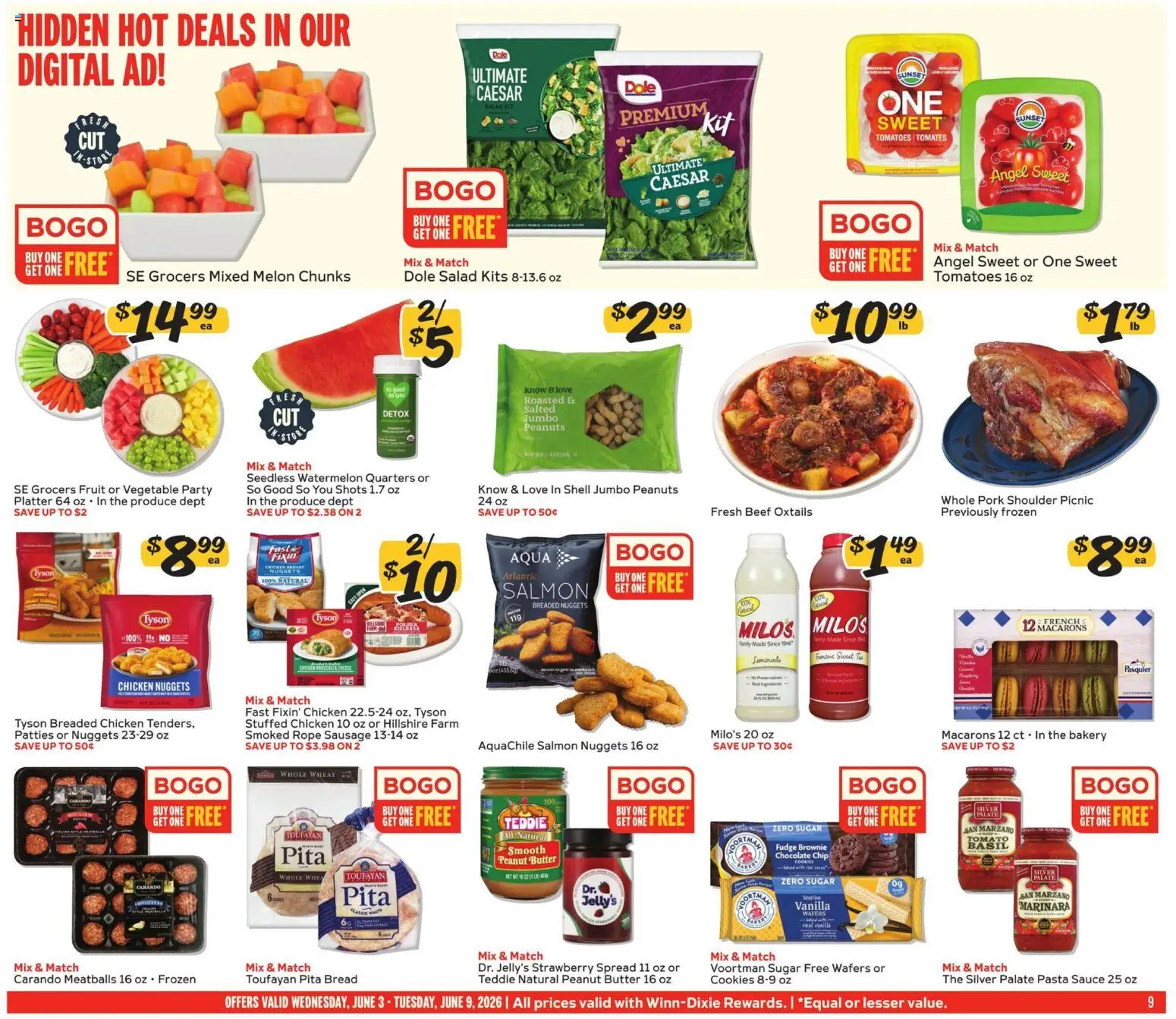 Winn Dixie Weekly Circular - GA - valid from 03.06.2026 | Page: 9 | Products: Beef, Sugar, Sausage, Melon
