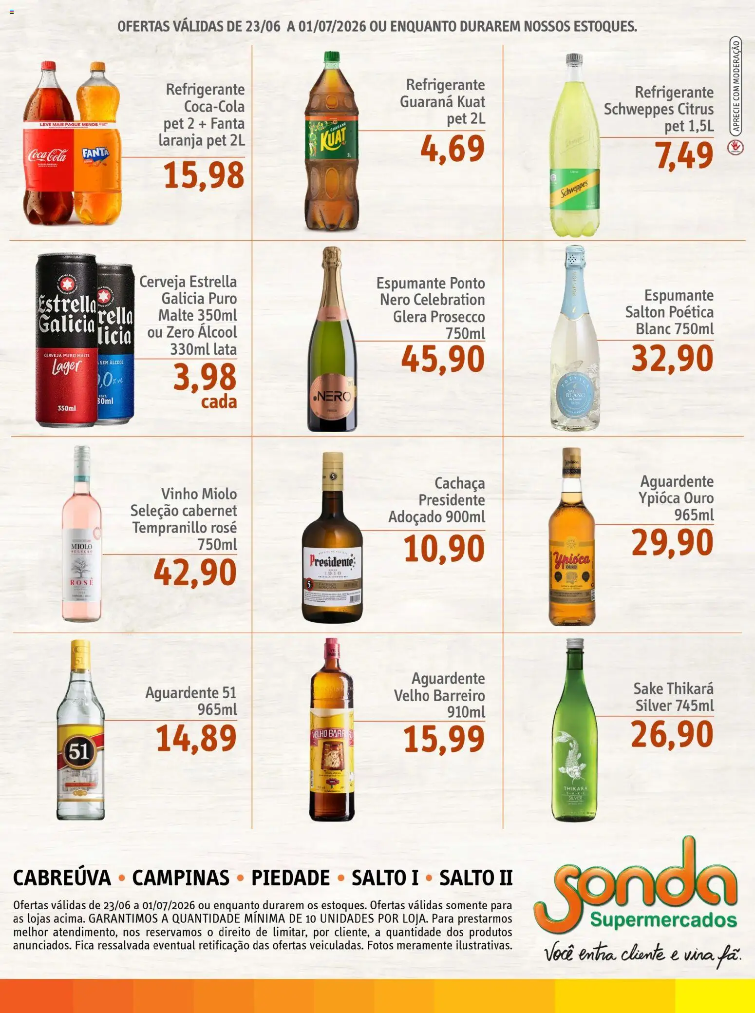Sonda Folheto - válido de 23/06/2026 | Página: 3 | Produtos: Fanta, Cachaça, Vinho, Refrigerante