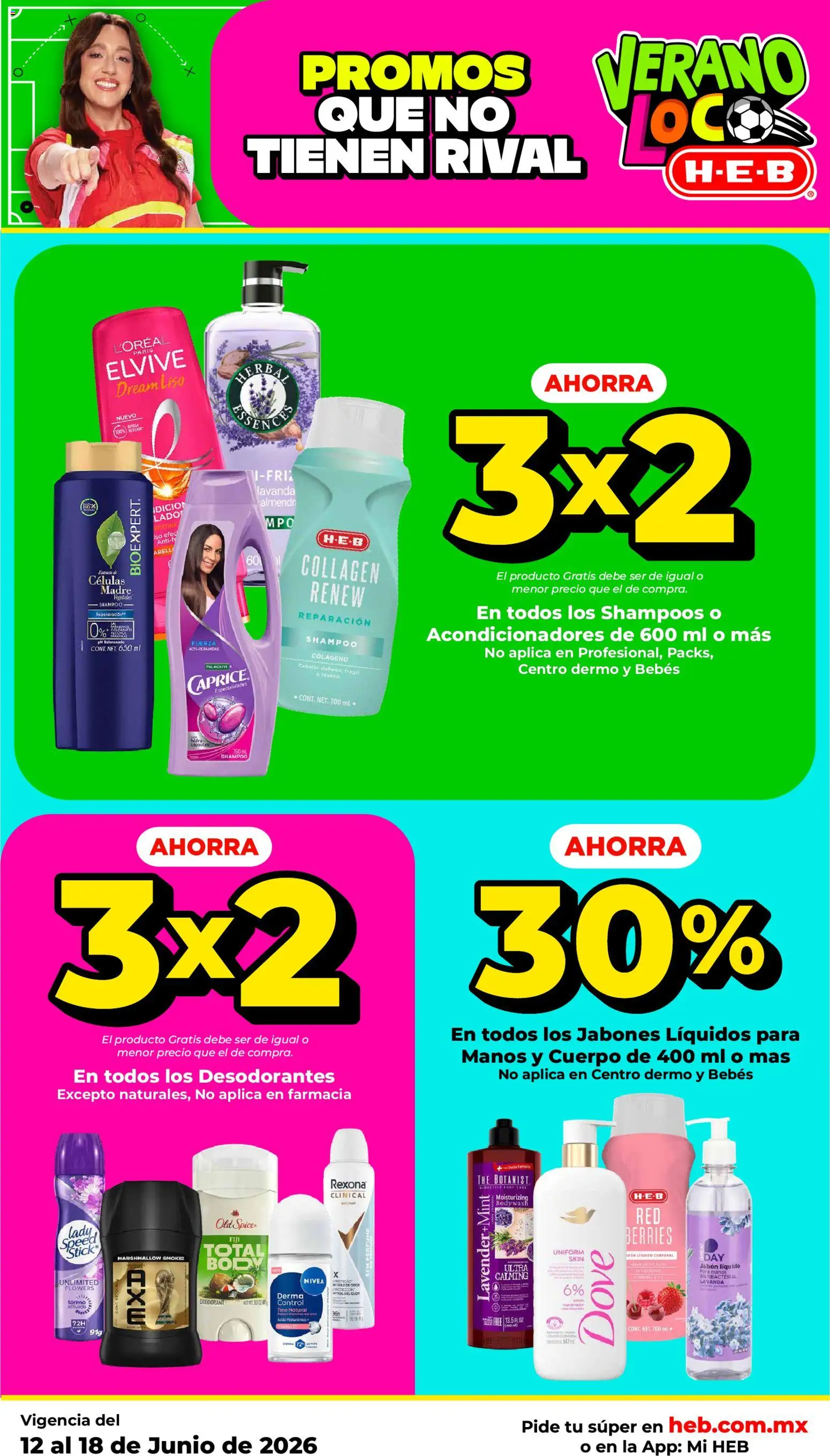 Nuevas ofertas de H-E-B válidas en toda la República Mexicana desde el 12.06.2026. ¡Encuentra las mejores ofertas en H-E-B folleto! | Página: 6 | Productos: Pera, Jabón líquido, Perfume, Jabón