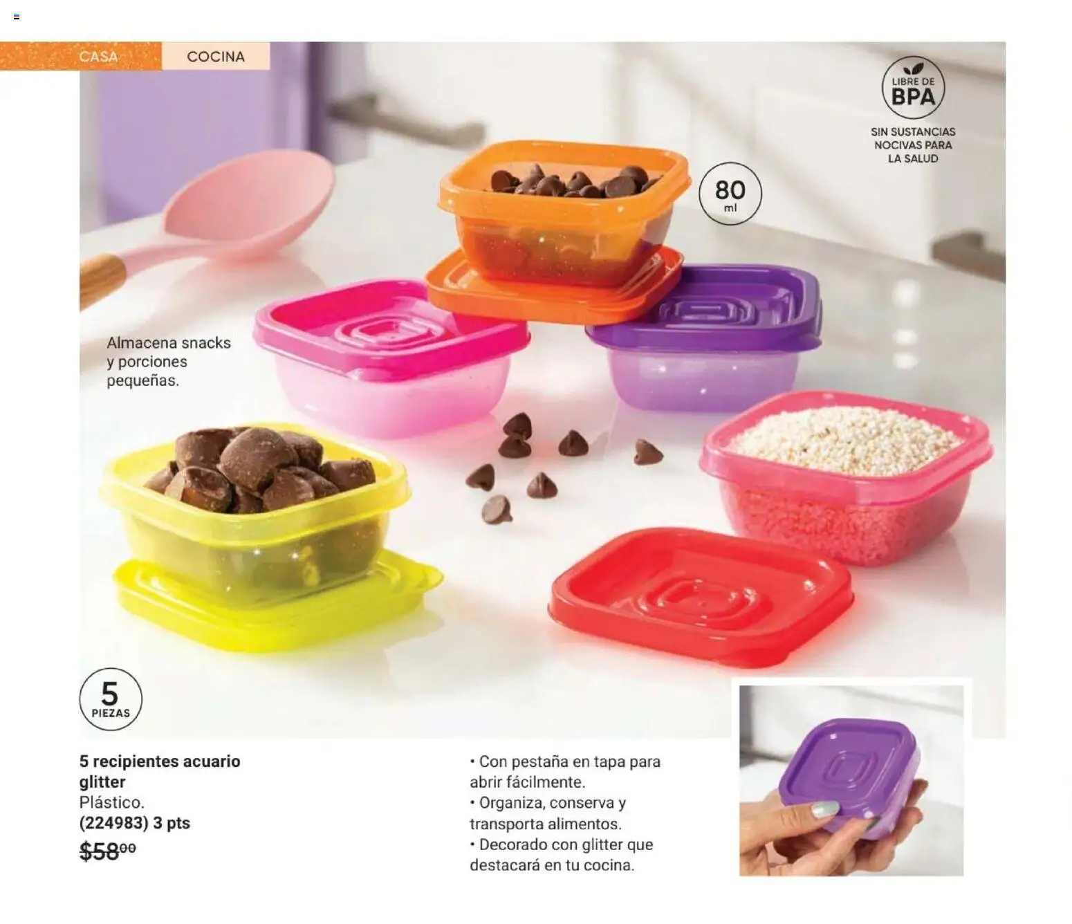 Nuevas ofertas de AVON válidas en toda la República Mexicana desde el 08.05.2026. ¡Encuentra las mejores ofertas en AVON Casa & Estilo 8 2026! | Página: 90 | Productos: Glitter, Cocina