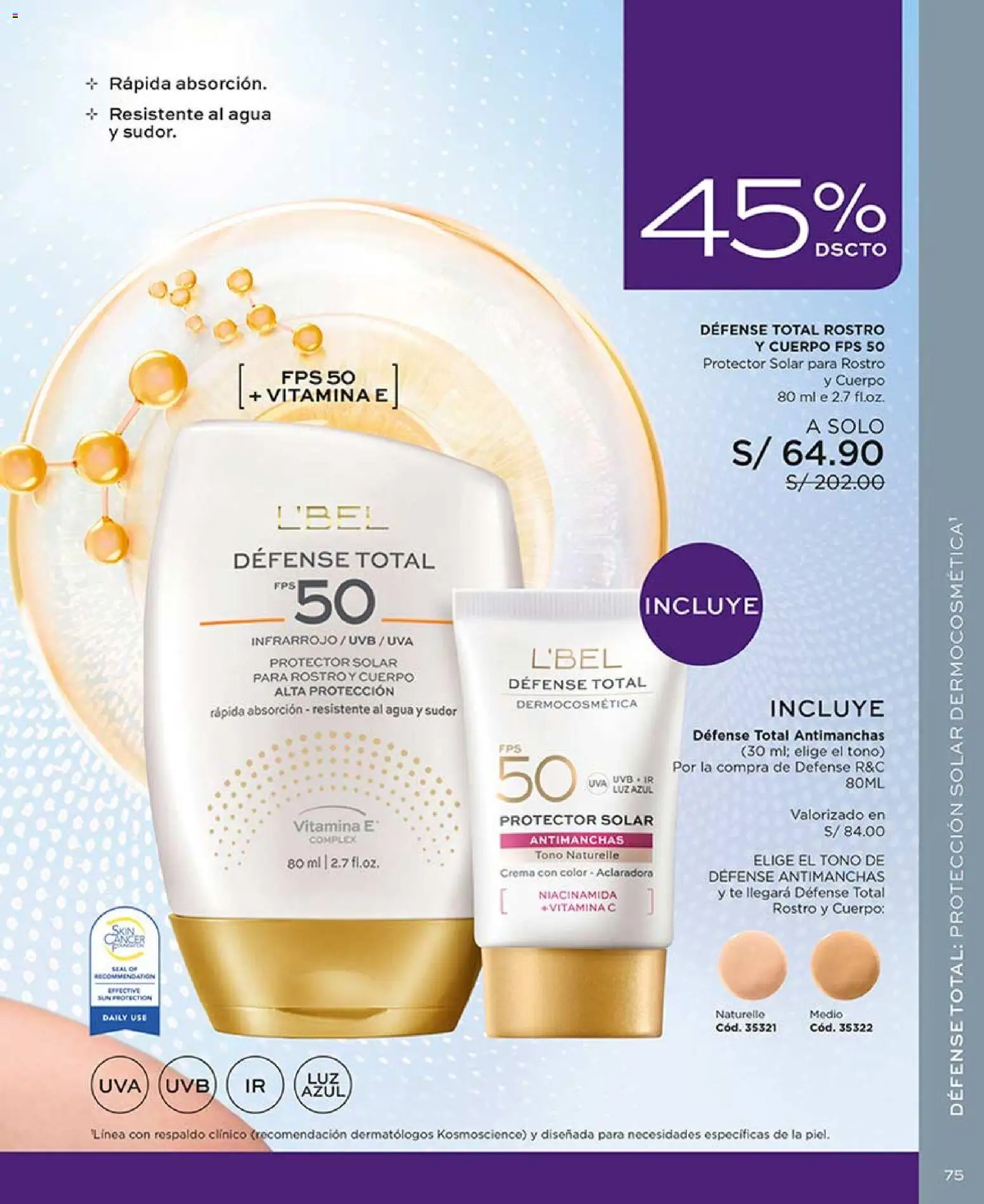 Catálogo L'Bel válido desde 16.05.2026 | Página: 79 | Productos: Protector solar, Té, Crema