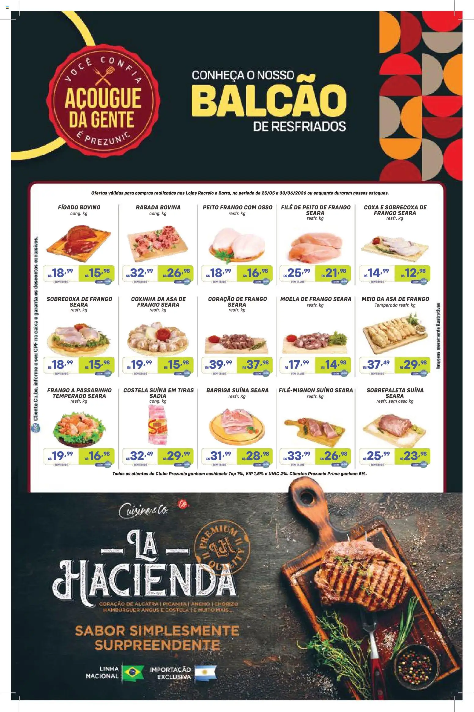 Prezunic Folheto - válido de 25.05.2026 | Página: 7 | Produtos: Alcatra, Asa de frango, Coração de frango, Peito de frango