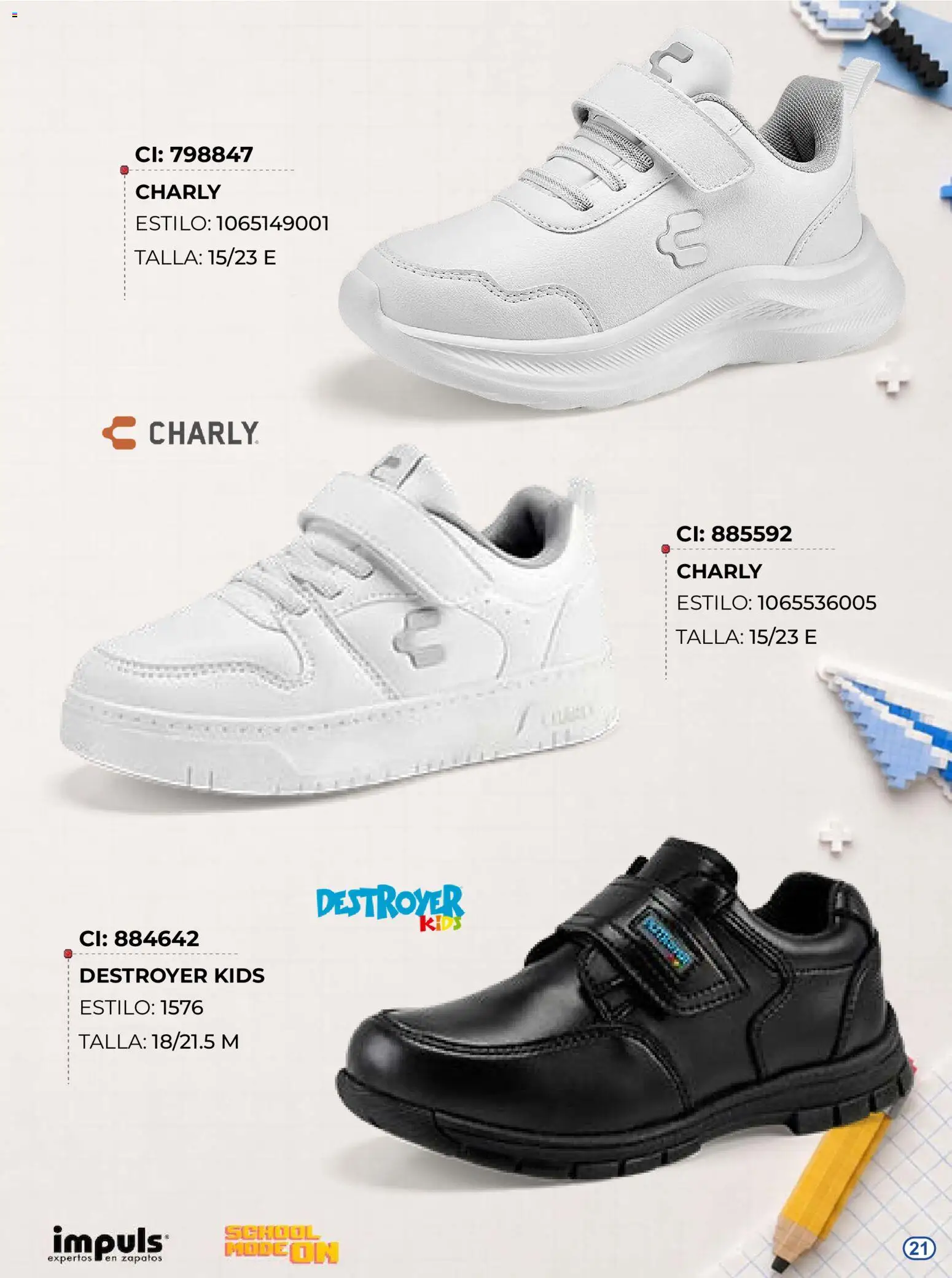 Nuevas ofertas de Impuls válidas en toda la República Mexicana desde el 03/08/2026. ¡Encuentra las mejores ofertas en Impuls catálogo Escolar! | Página: 21 | Productos: Zapatos