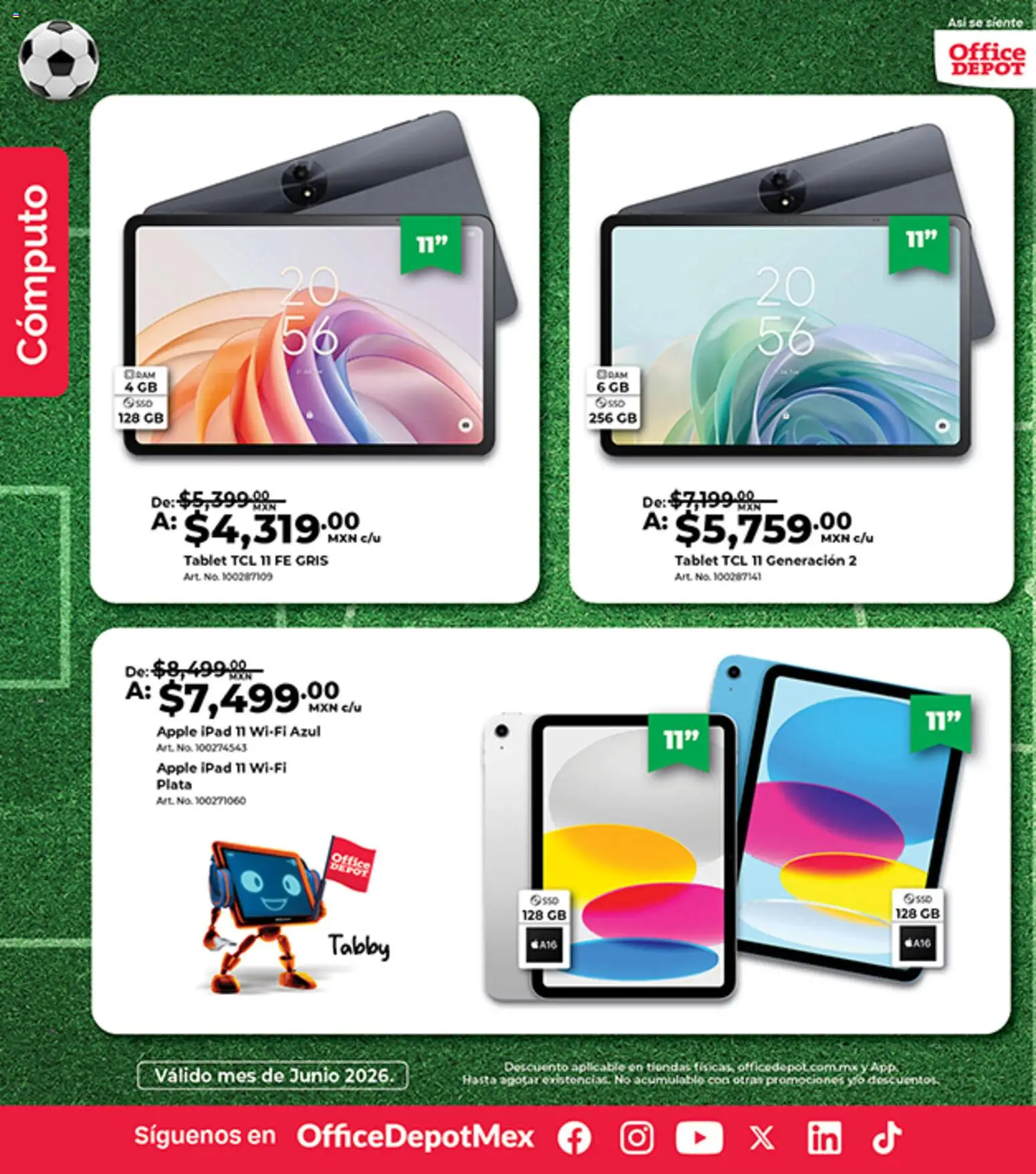 Nuevas ofertas de Office Depot válidas en toda la República Mexicana desde el 01.06.2026. ¡Encuentra las mejores ofertas en Office Depot catálogo! | Página: 6 | Productos: Tablet