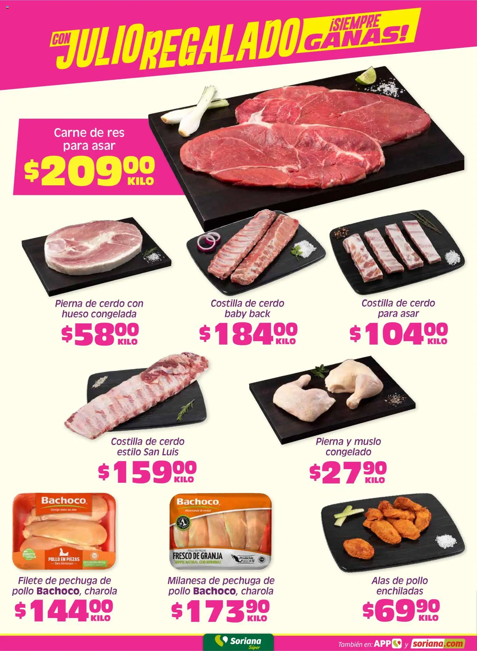 Nuevas ofertas de Soriana válidas en toda la República Mexicana desde el 05.06.2026. ¡Encuentra las mejores ofertas en Soriana Fin de Semana Súper: Chih, Delicias, Dur y Coah (excepto Saltillo)! | Página: 4 | Productos: Pollo, Milanesa, Cerdo, Res