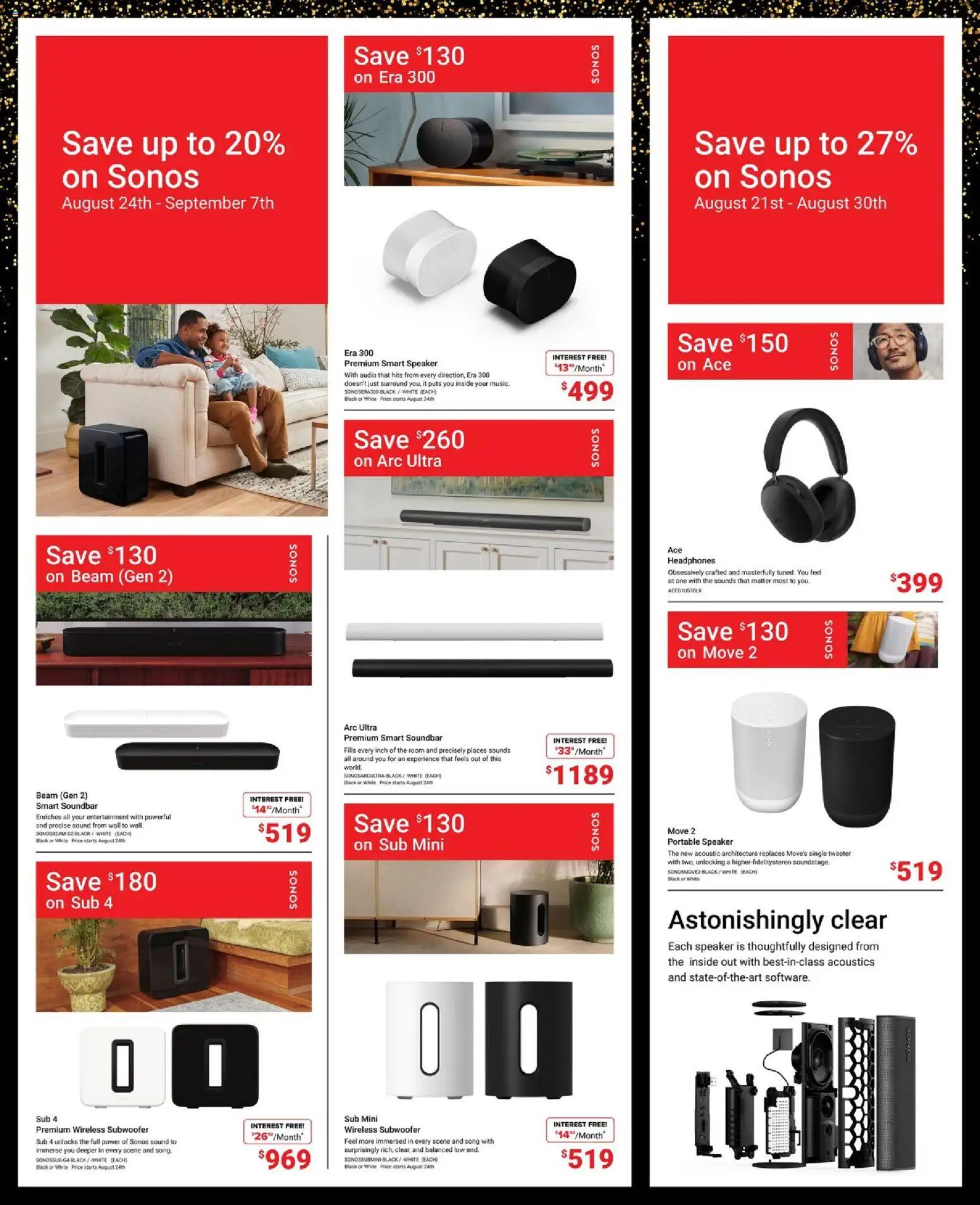 Visions flyer valid from Aug 21, 2026 | Page: 4 | Products: Audio, Headphones, Speaker, Soundbar
