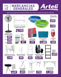 Vista previa de Arteli folleto Quincenal, nuevo folleto de la tienda, válido en México a partir del 24/08/2026 | Página: 16 | Productos: Ventilador, Toalla, Algodón, Asador
