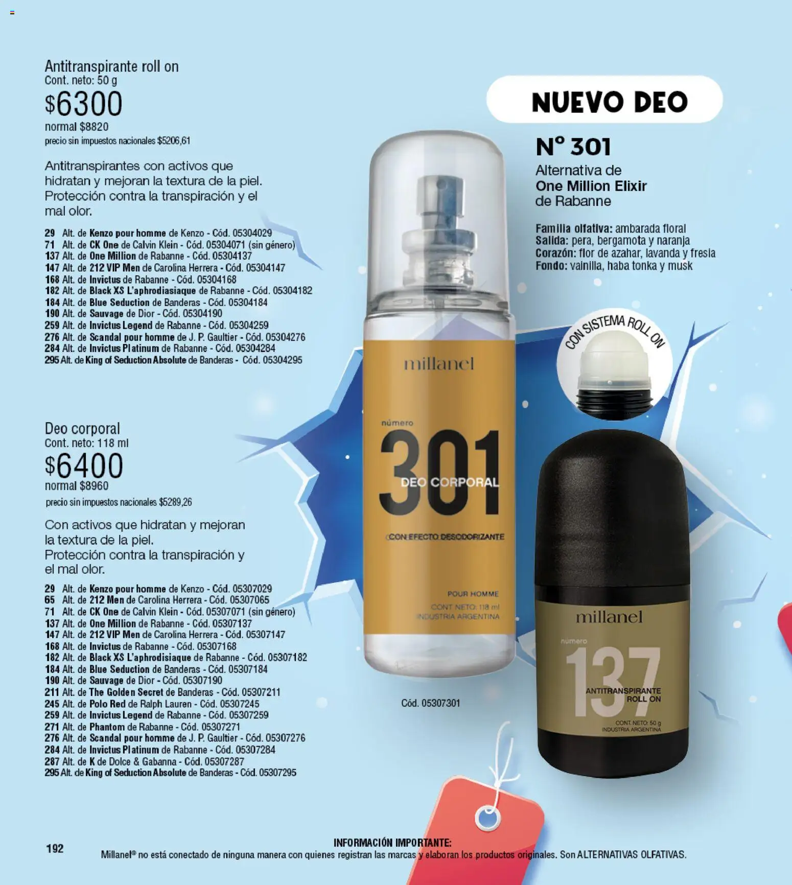Millanel - Catálogo │ válido desde el 20/07/2026 | Página: 216 | Productos: Antitranspirante