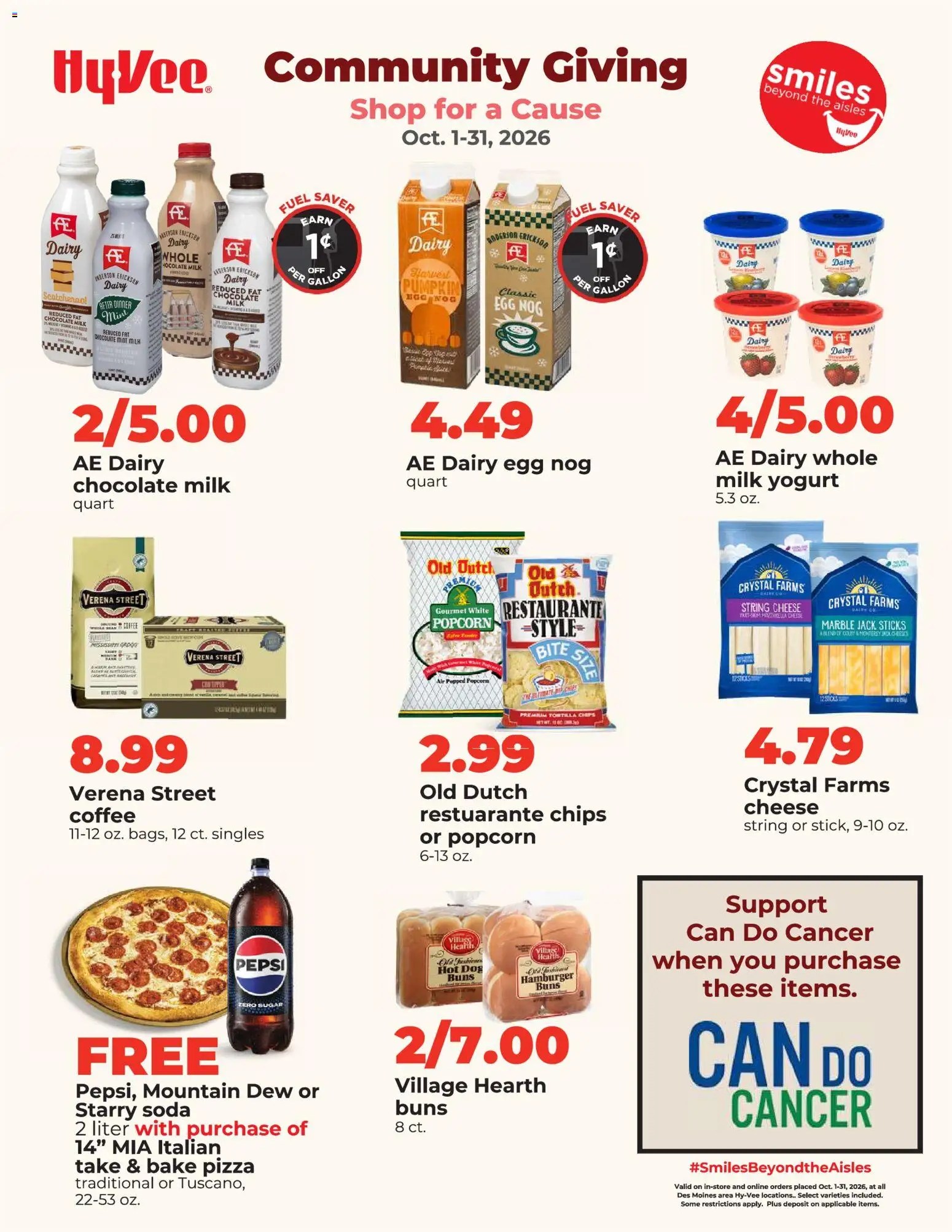 HyVee Community Giving - Shop for a Cause, October Specials - valid from 10/01/2026 | Page: 1