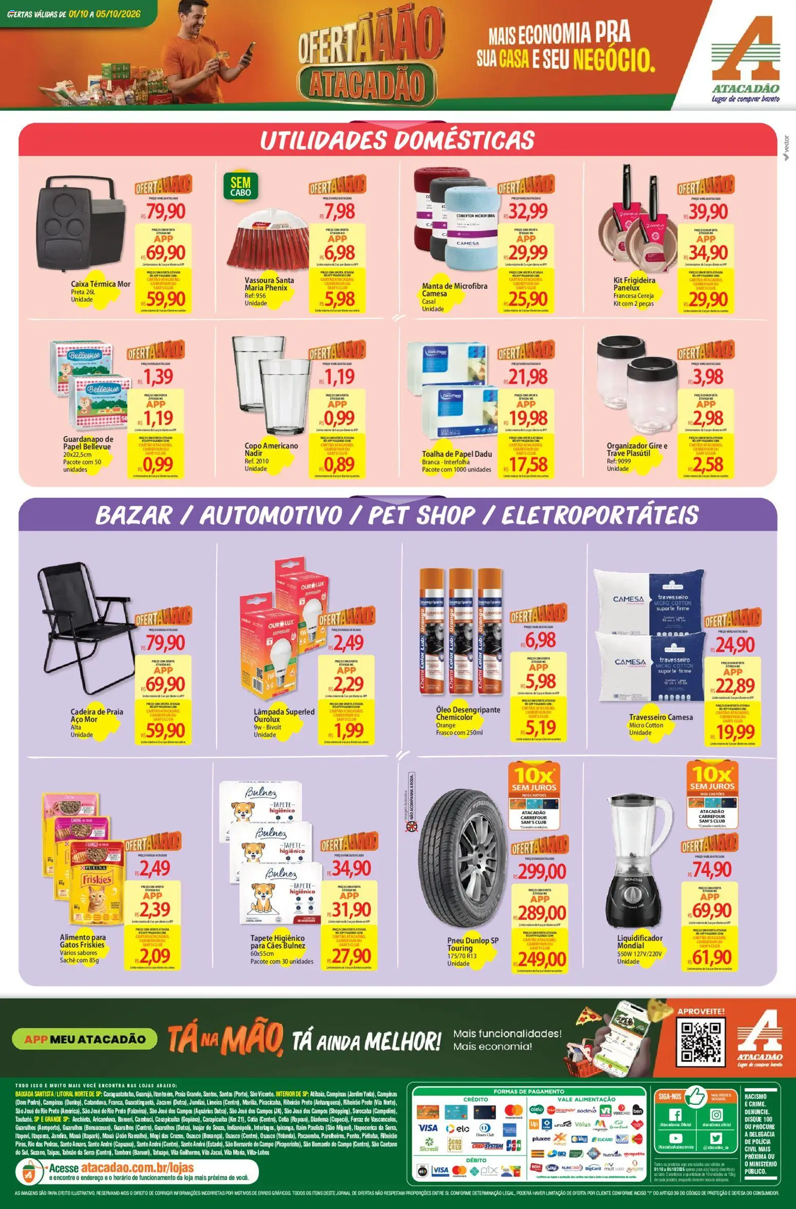 Atacadão Folheto - válido de 01/10/2026 | Página: 7 | Produtos: Cará, Organizador, Cadeira, Guardanapo