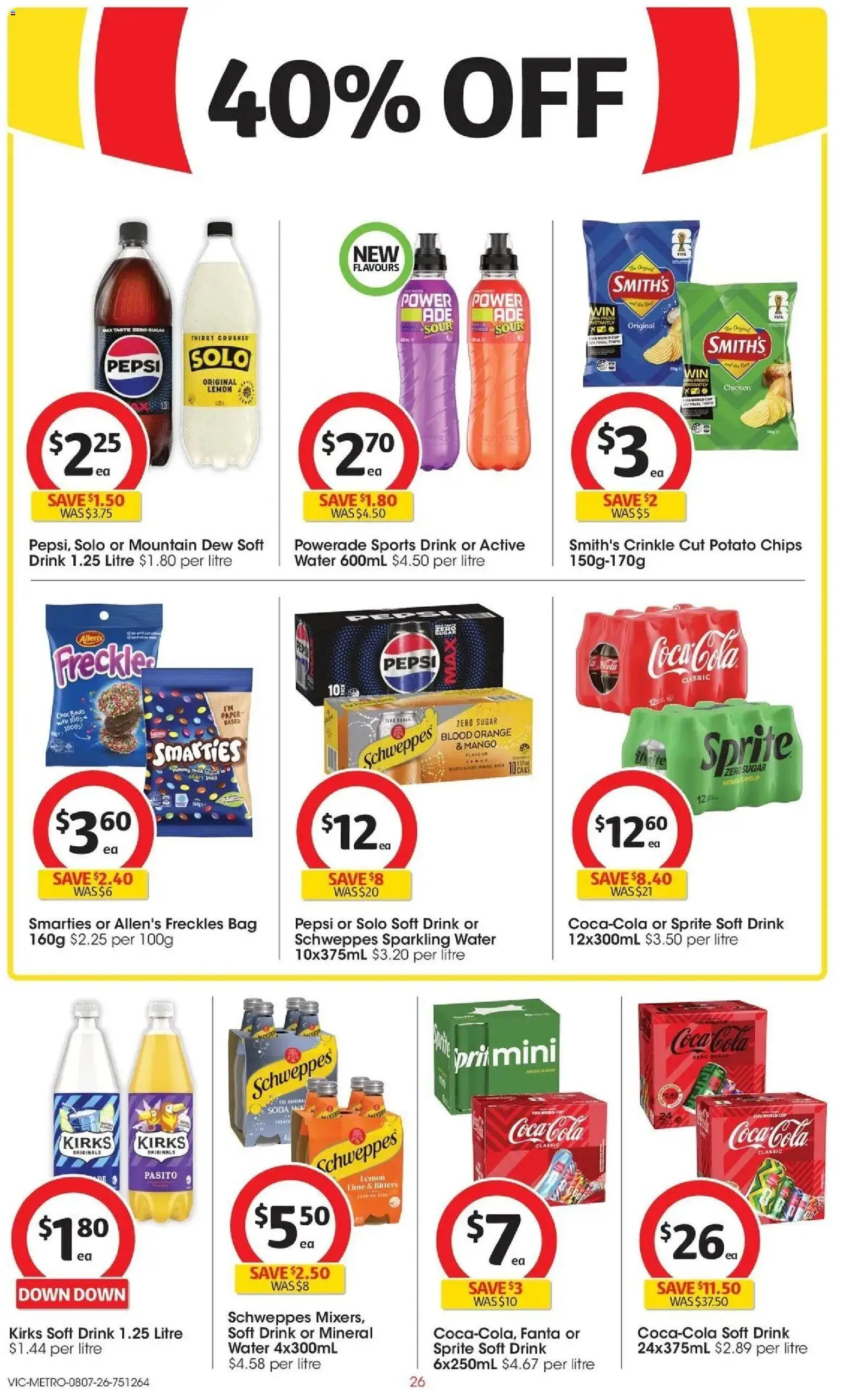 Coles catalogue - valid from 07/07/2026 | Page: 26 | Products: Chips, Water, Lemon, Lime