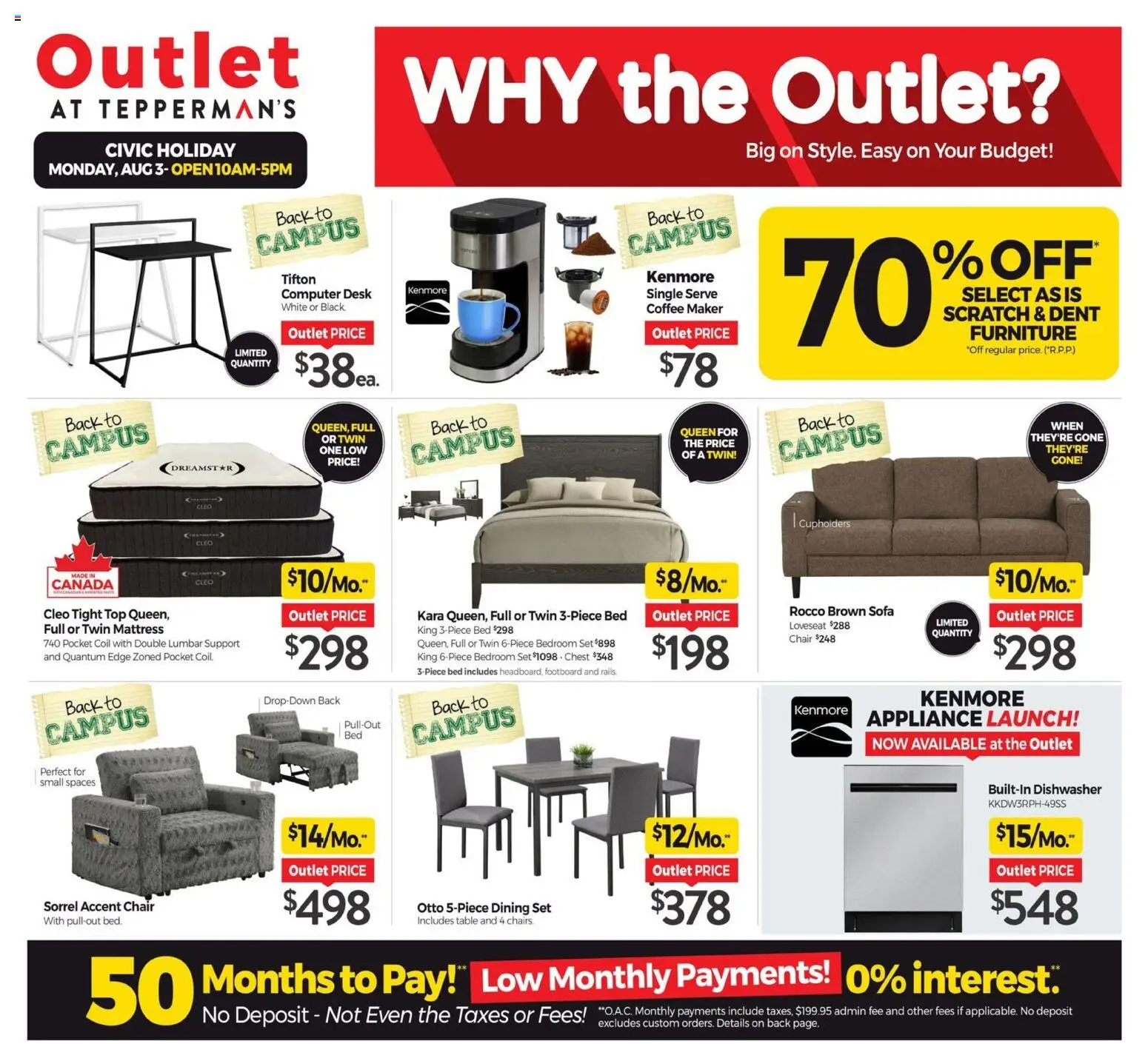 Tepperman's flyer valid from Jul 31, 2026 | Page: 10 | Products: Computer, Mattress, Table, Chair