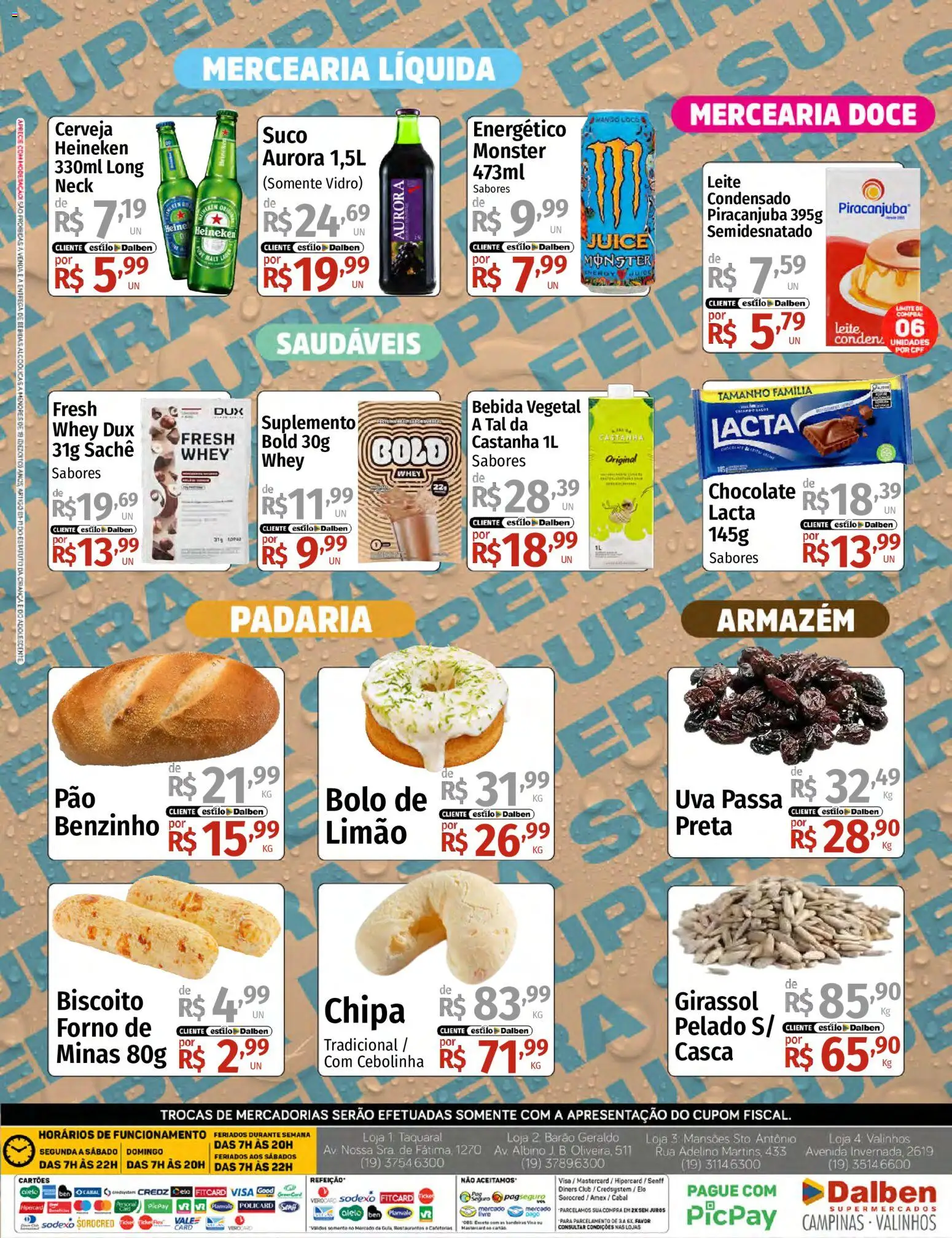 Supermercado Dalben Folheto - válido de 24/08/2026 | Página: 4 | Produtos: Energético, Leite, Chocolate, Cerveja