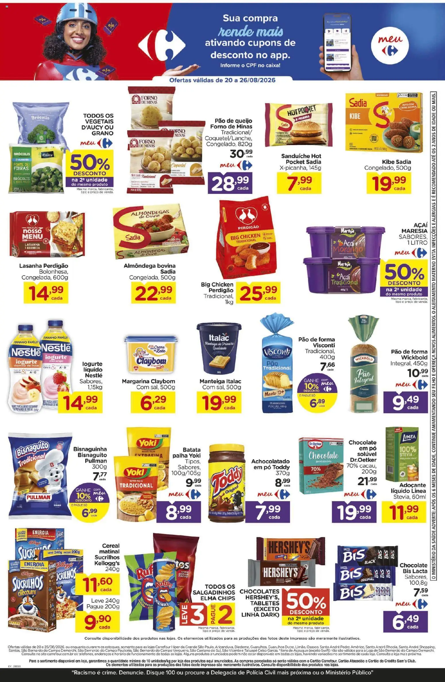 Carrefour Folheto - válido de 21/08/2026 | Página: 5 | Produtos: Carne bovina, Manteiga, Chocolate, Açaí