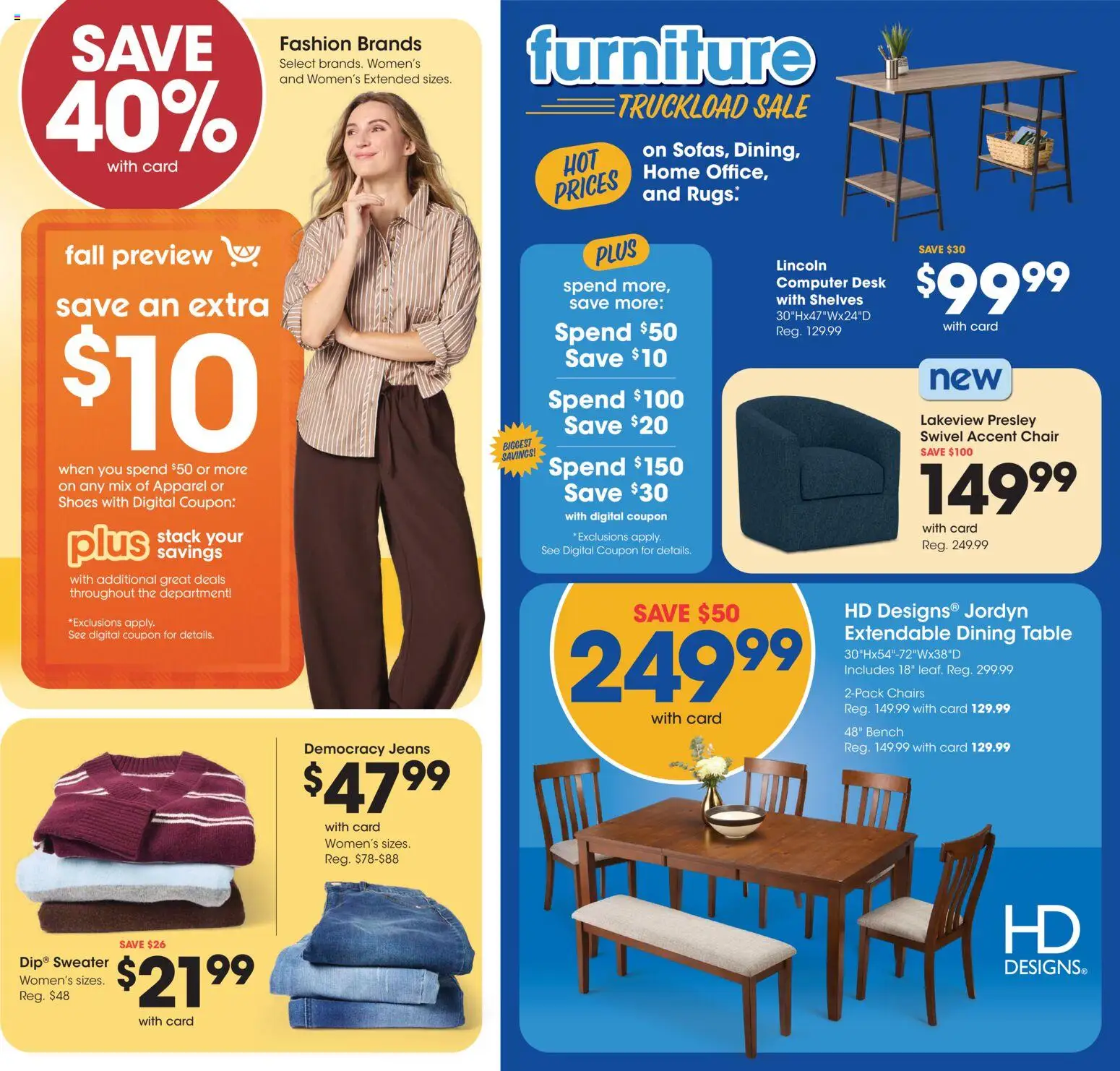 Fred Meyer Weekly Ad - valid from 09/16/2026 | Page: 4 | Products: Swivel, Sweater, Jeans, Computer