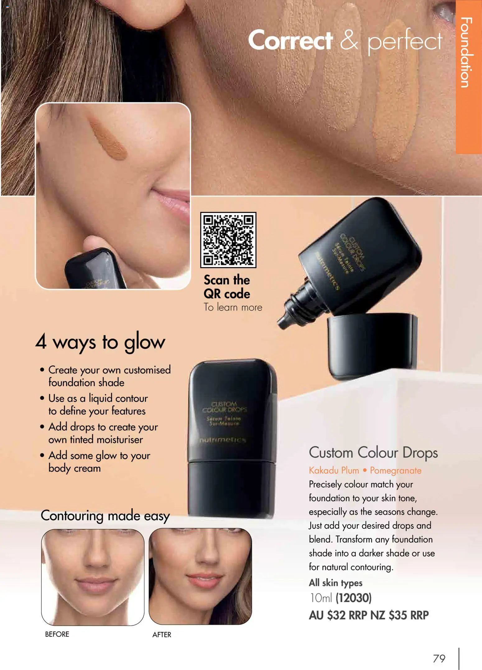Nutrimetics catalogue - valid from 01/01/2026 | Page: 79 | Products: Moisturiser, Pomegranate, Contour, Foundation